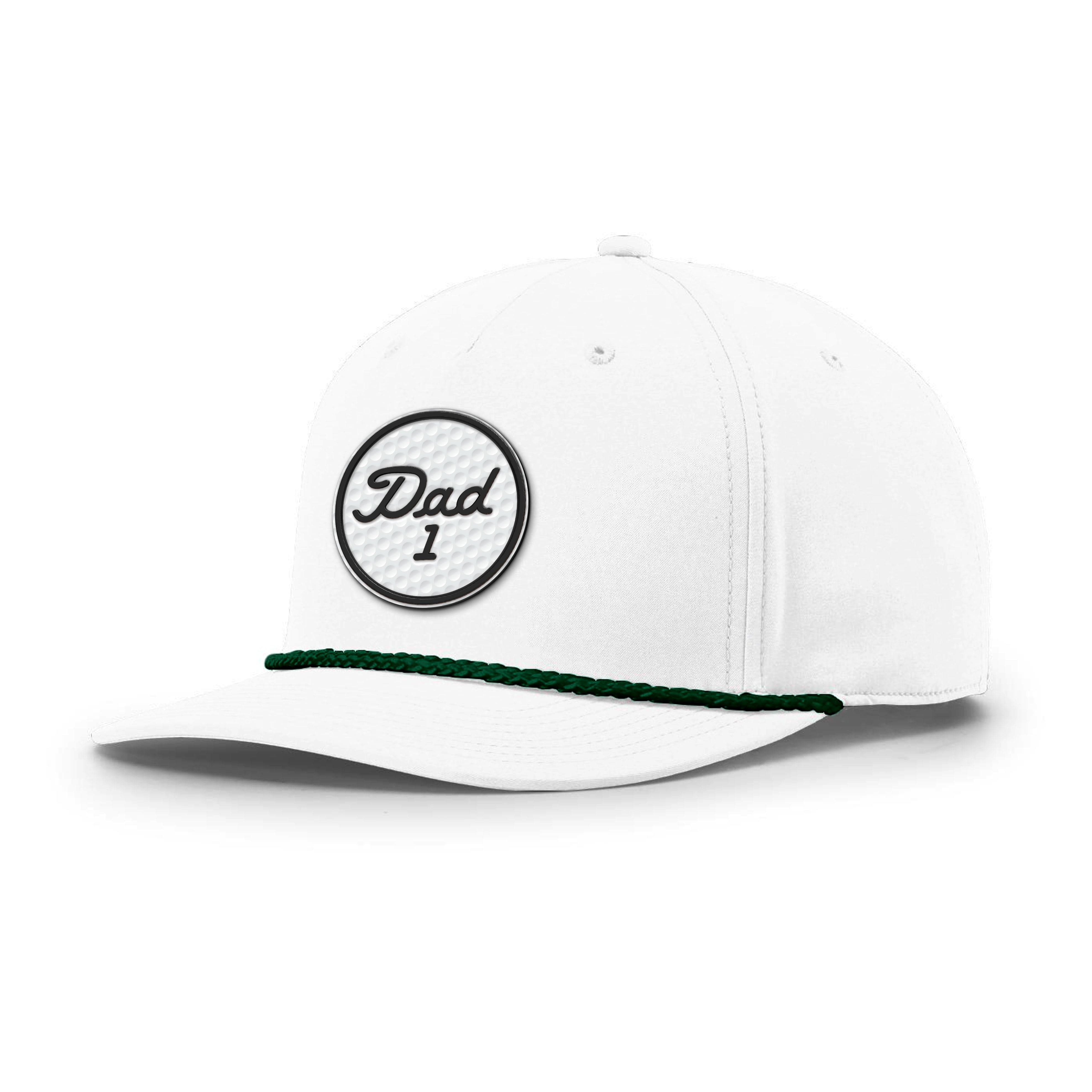 Five Panel Classic Rope / White/Green / OS #1 Dad Golf Ball Circle Patch Rope Hat maga trump