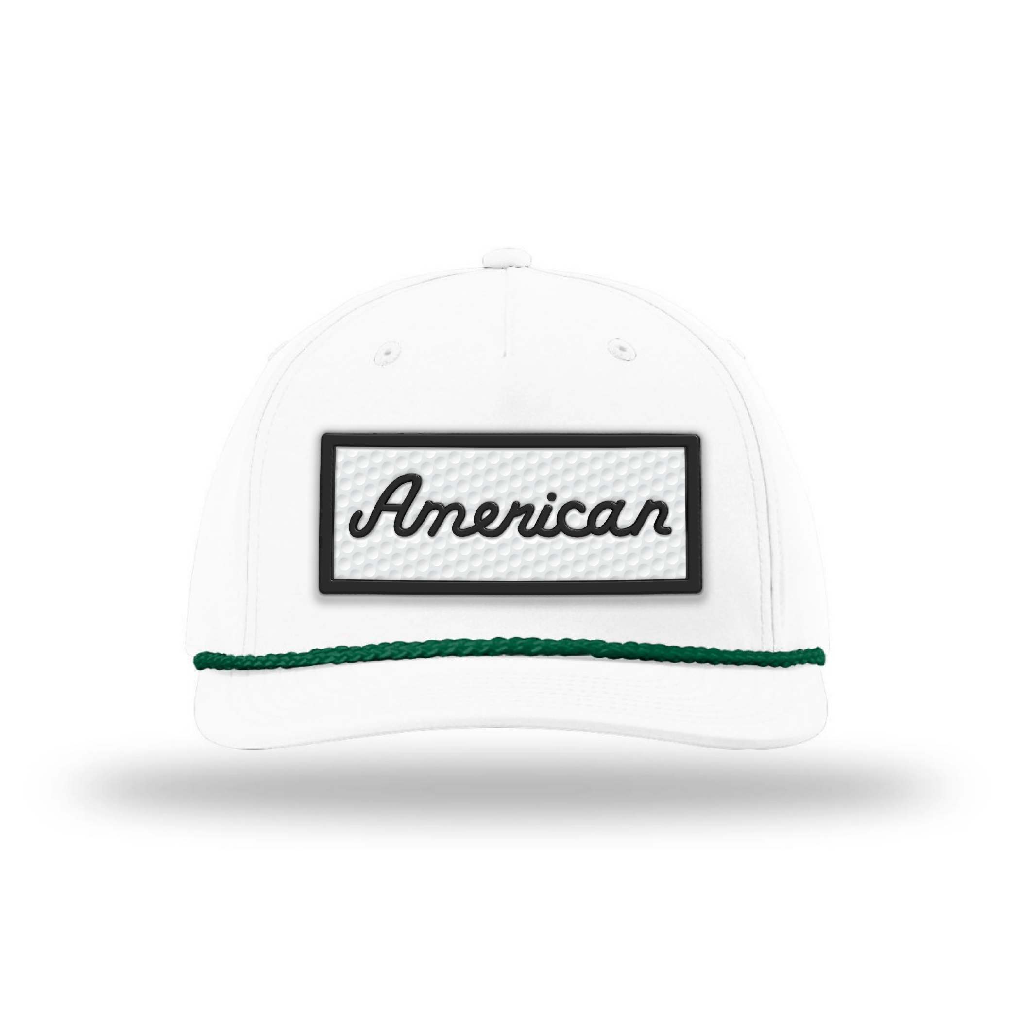 Five Panel Classic Rope / White/Green / OS American Golf Ball Patch Rope Hat maga trump