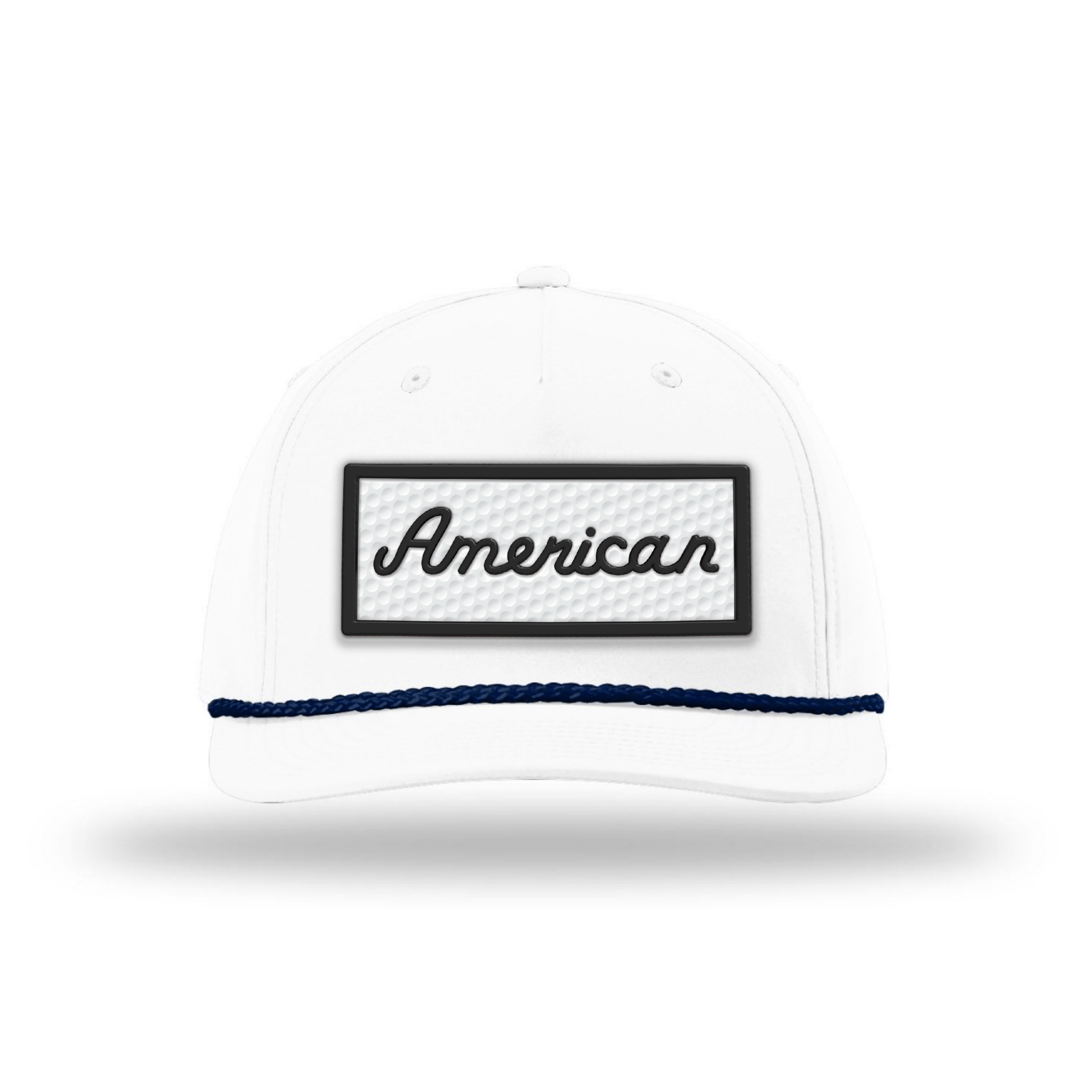 Five Panel Classic Rope / White/Navy / OS American Golf Ball Patch Rope Hat maga trump