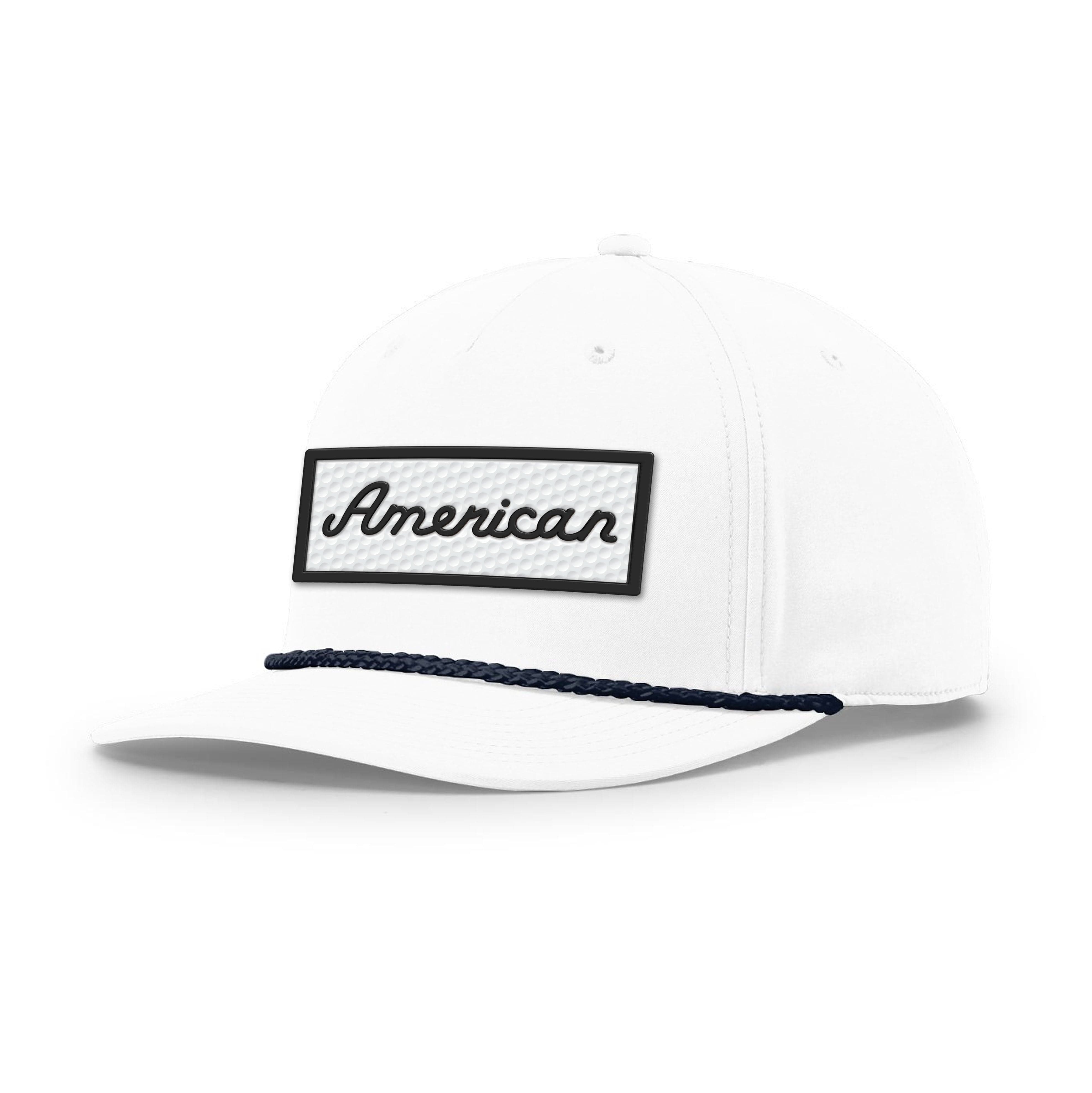 Five Panel Classic Rope / White/Navy / OS American Golf Ball Patch Rope Hat maga trump