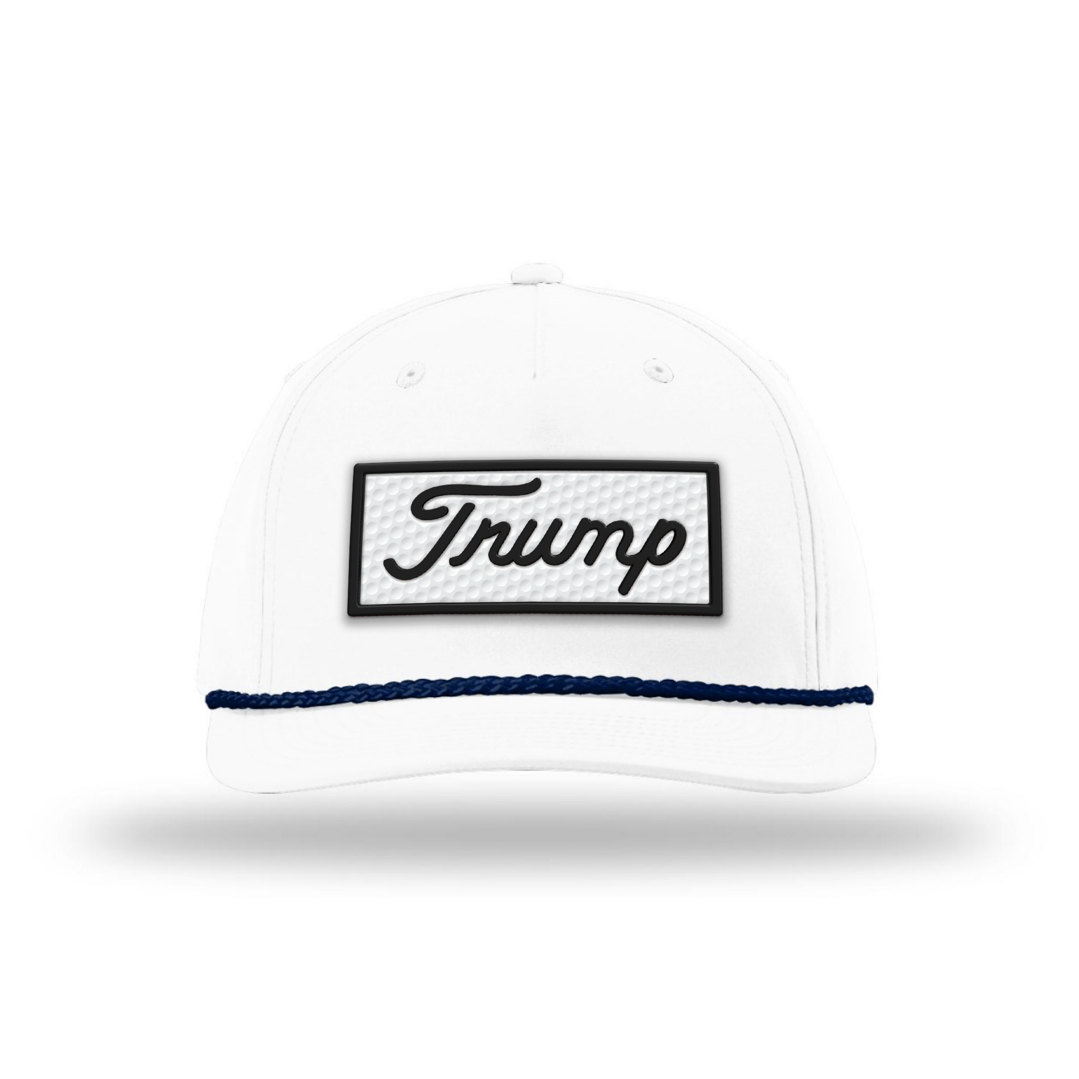 Five Panel Classic Rope / White / Navy Trump Golf Ball Patch Rope Hat maga trump