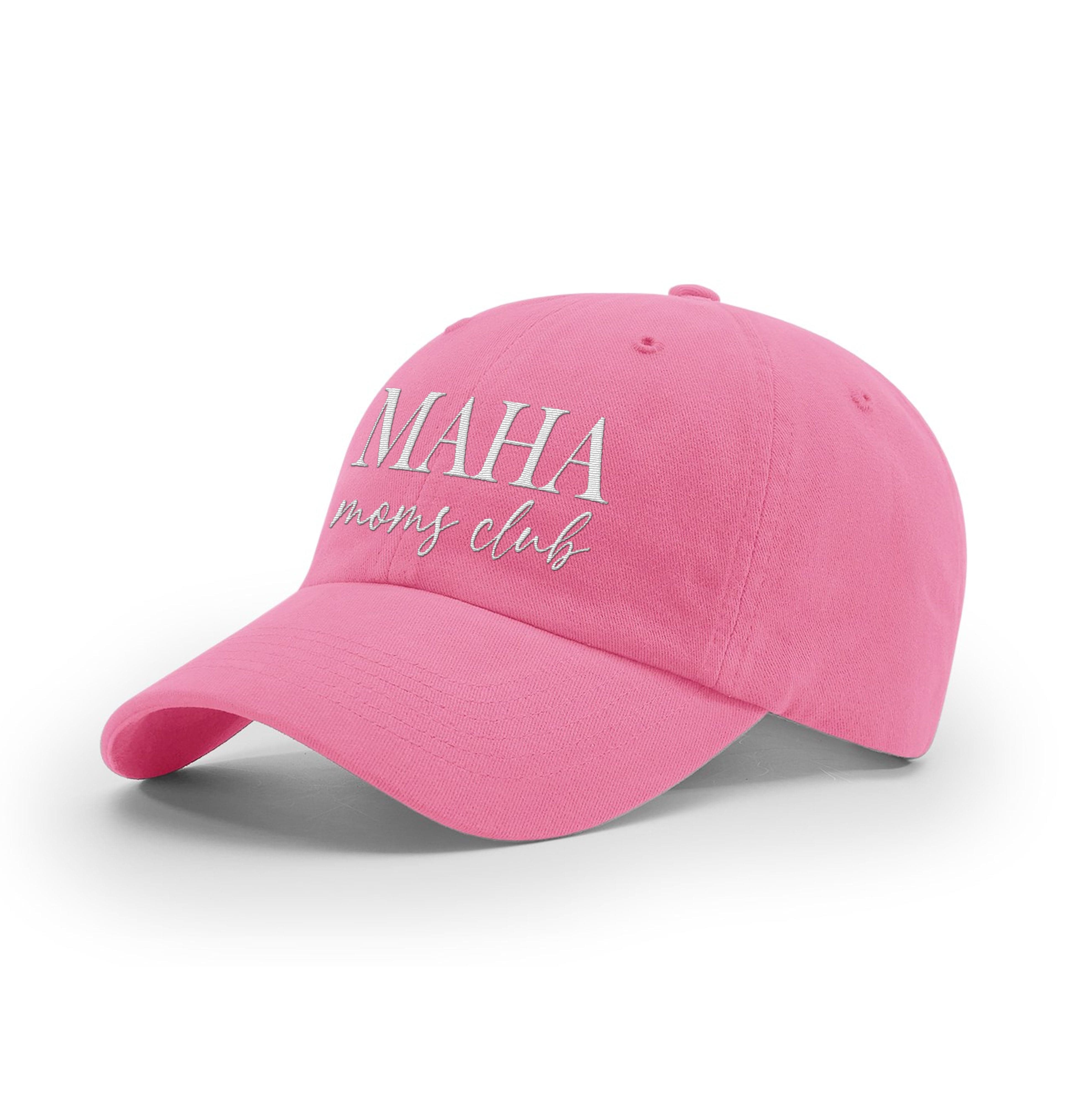 GARMENT WASHED TWILL / Hot Pink / OS MAHA Moms Club Mom Hat maga trump