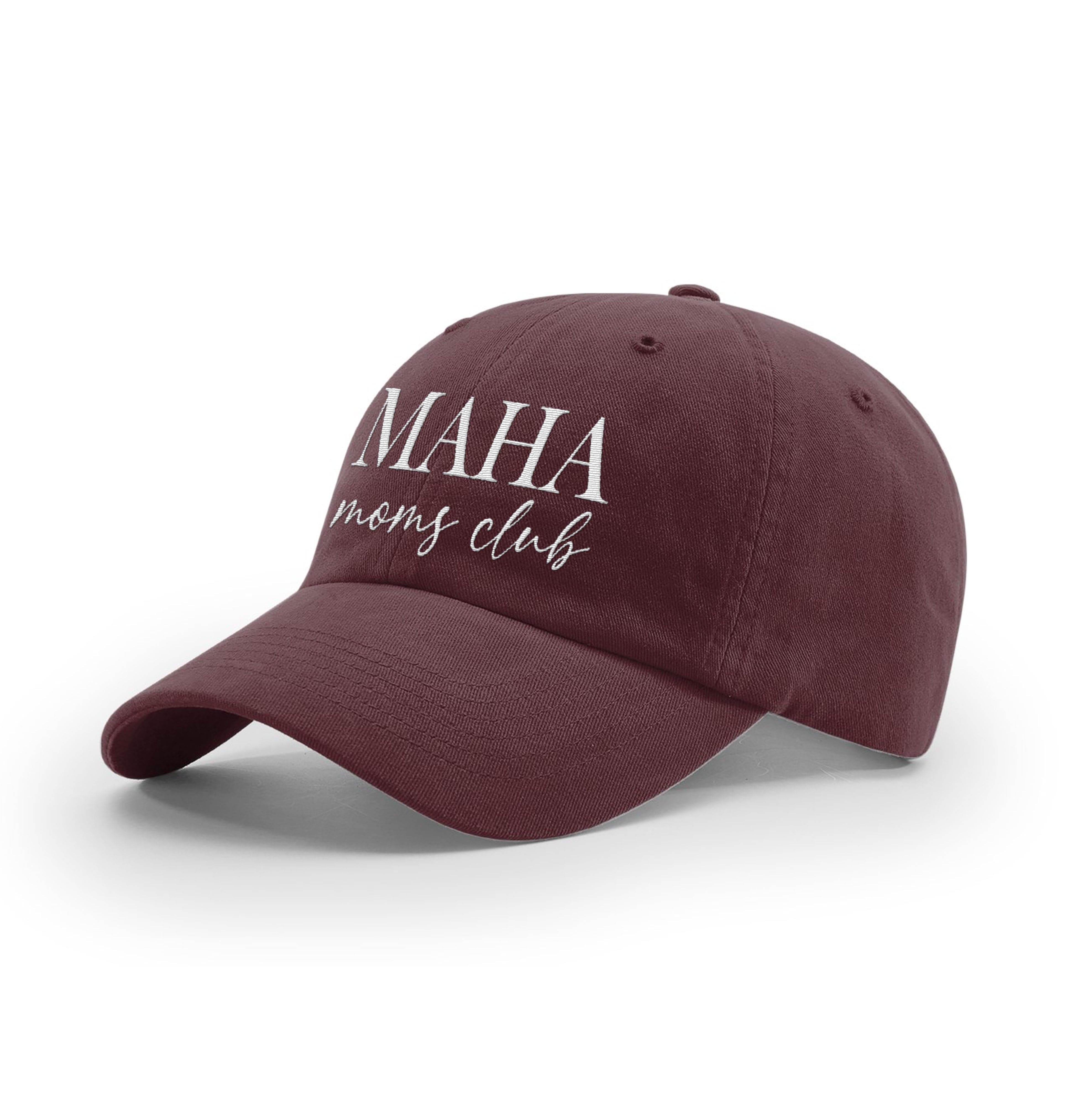GARMENT WASHED TWILL / Maroon / OS MAHA Moms Club Mom Hat maga trump