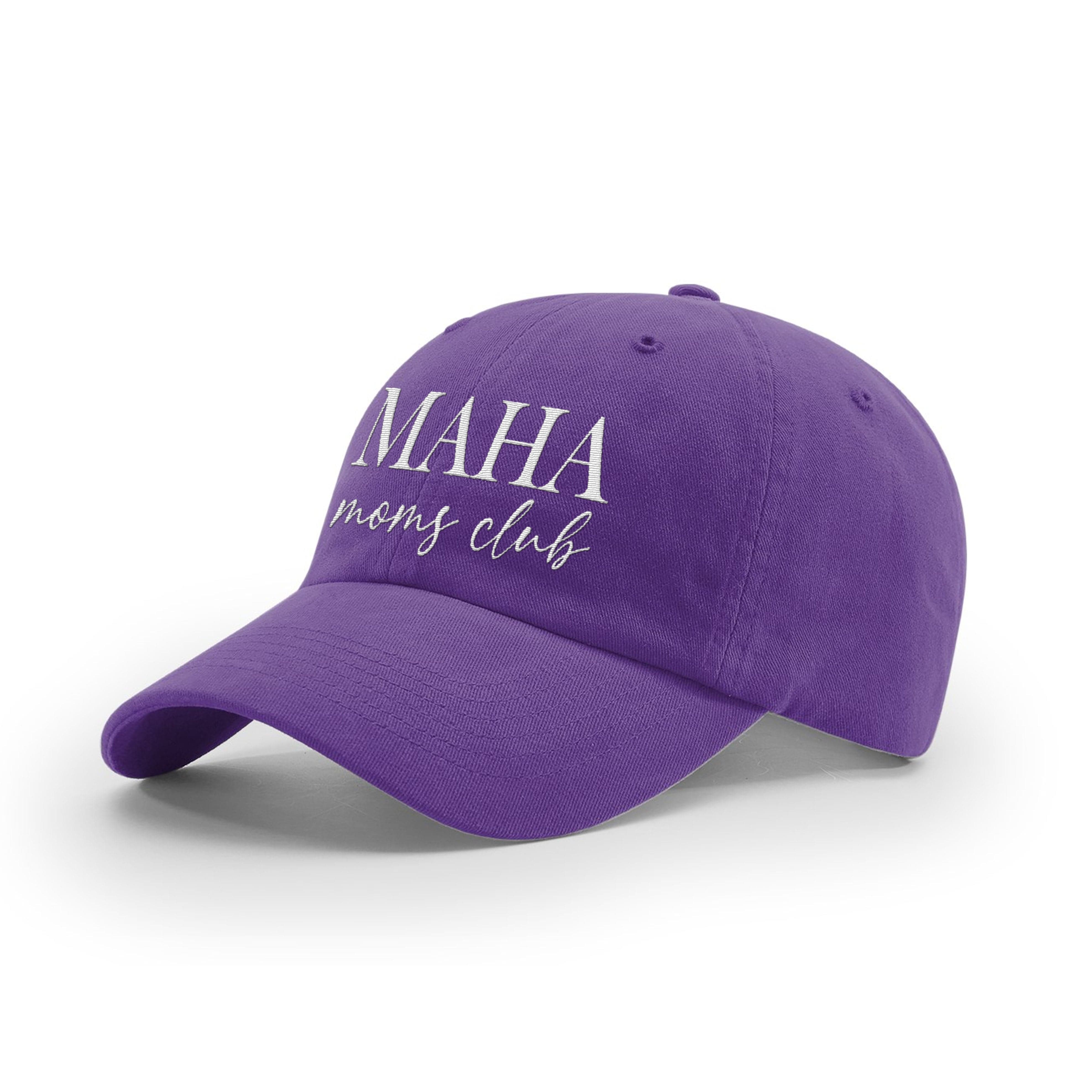 GARMENT WASHED TWILL / Purple / OS MAHA Moms Club Mom Hat maga trump