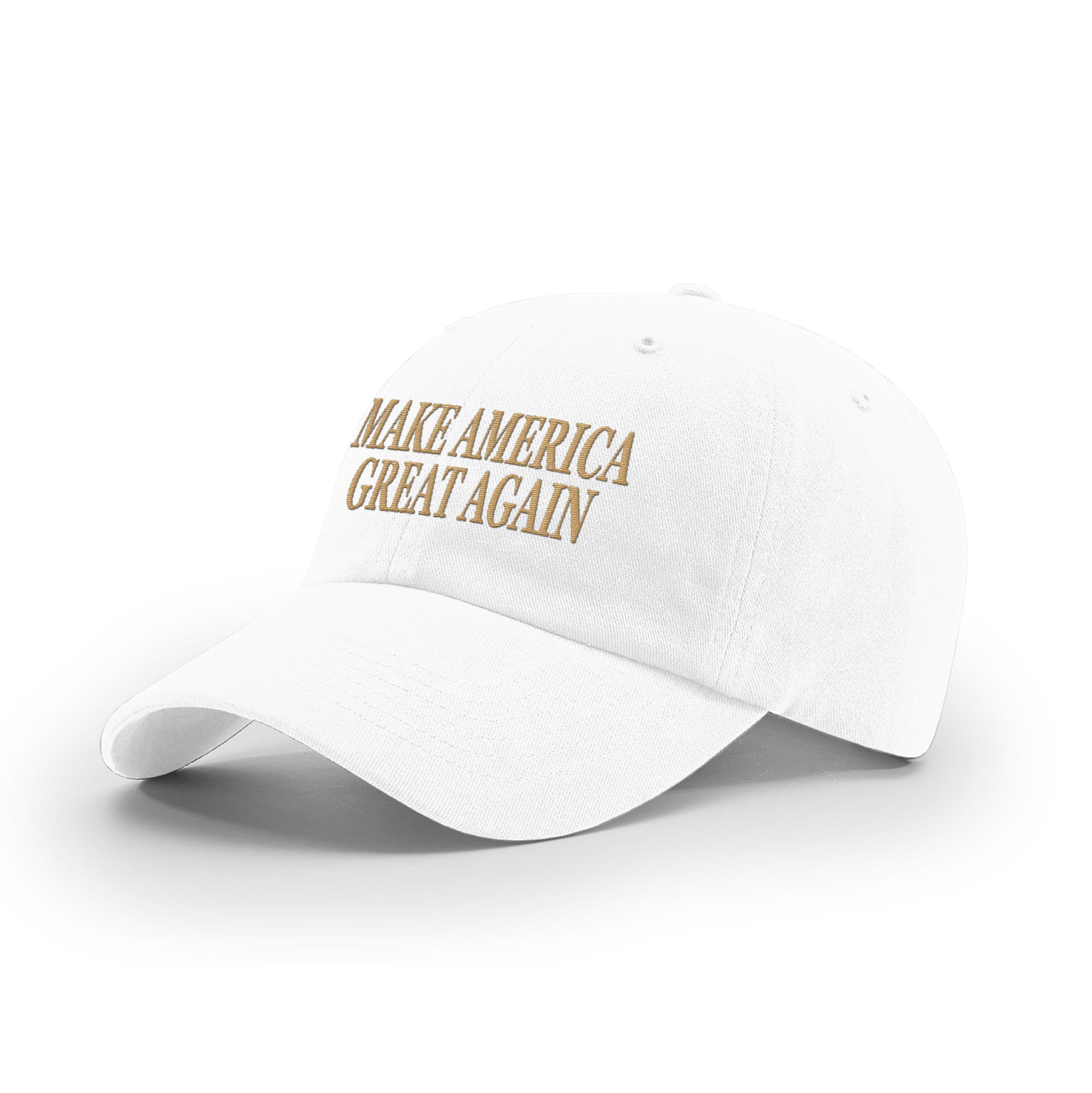 GARMENT WASHED TWILL / White/Gold / OS MAKE AMERICA GREAT AGAIN V2 Mom Hat maga trump