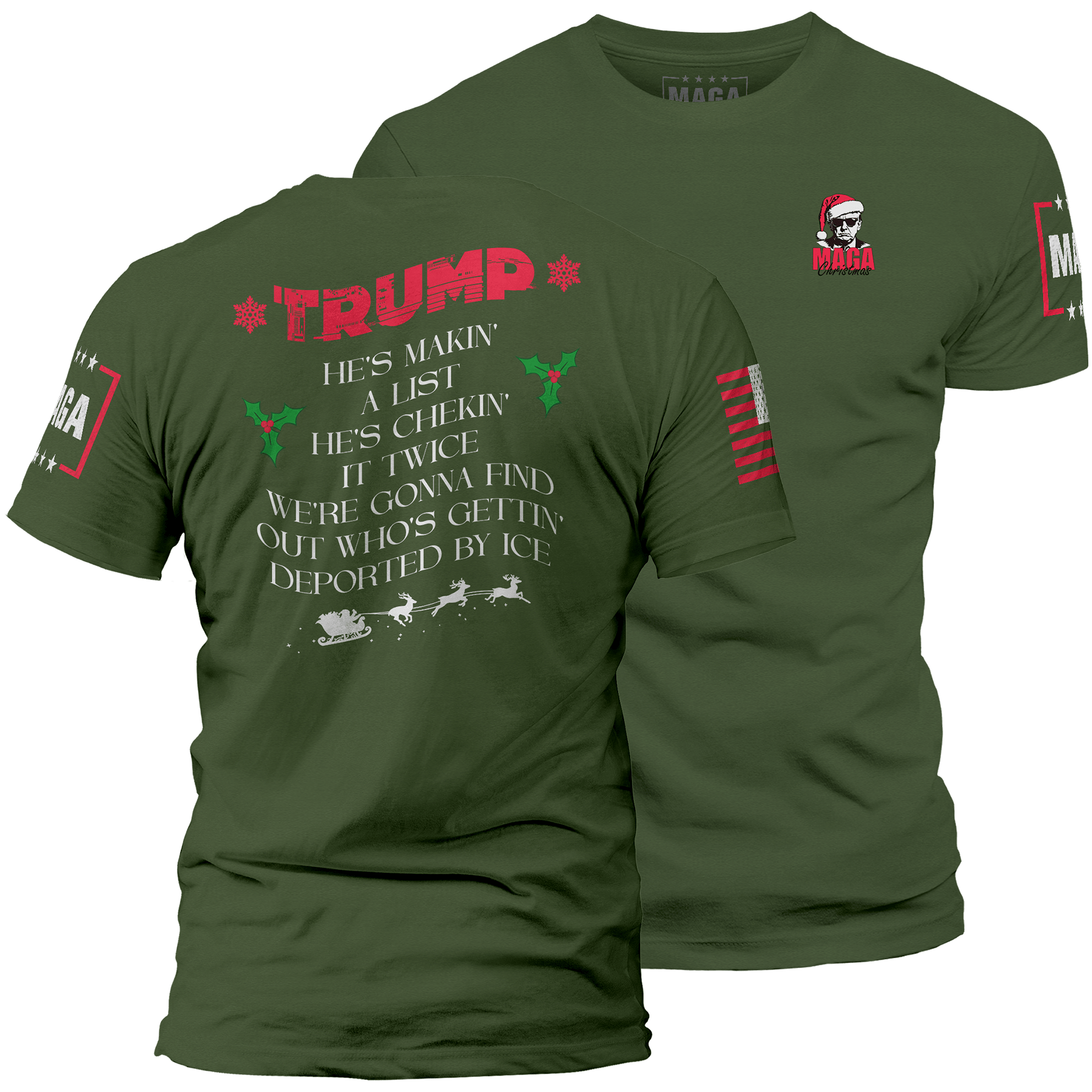 Green / S Trump Santa - Making A List maga trump