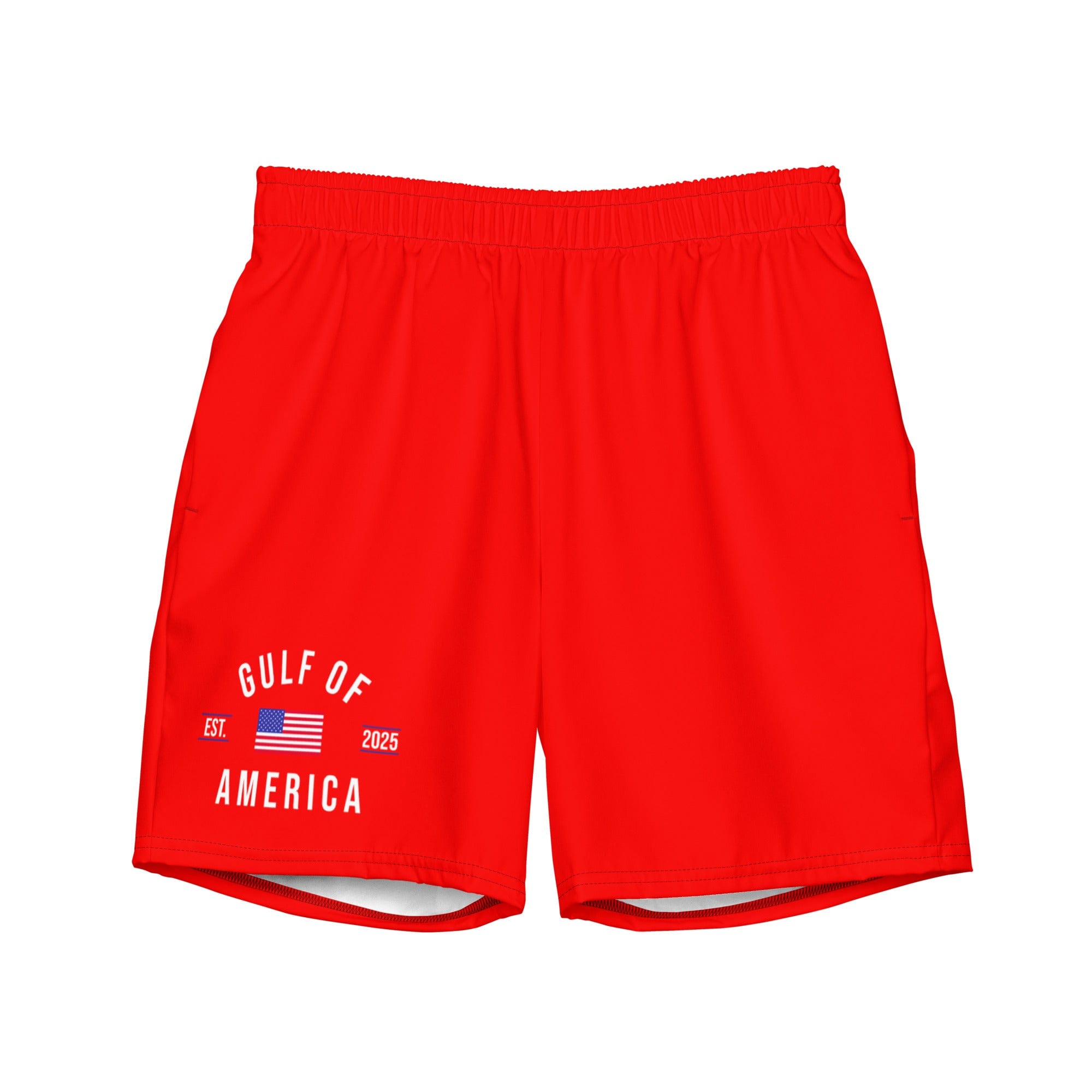 Gulf of America EST 2025 Swim Trunks (Red) maga trump