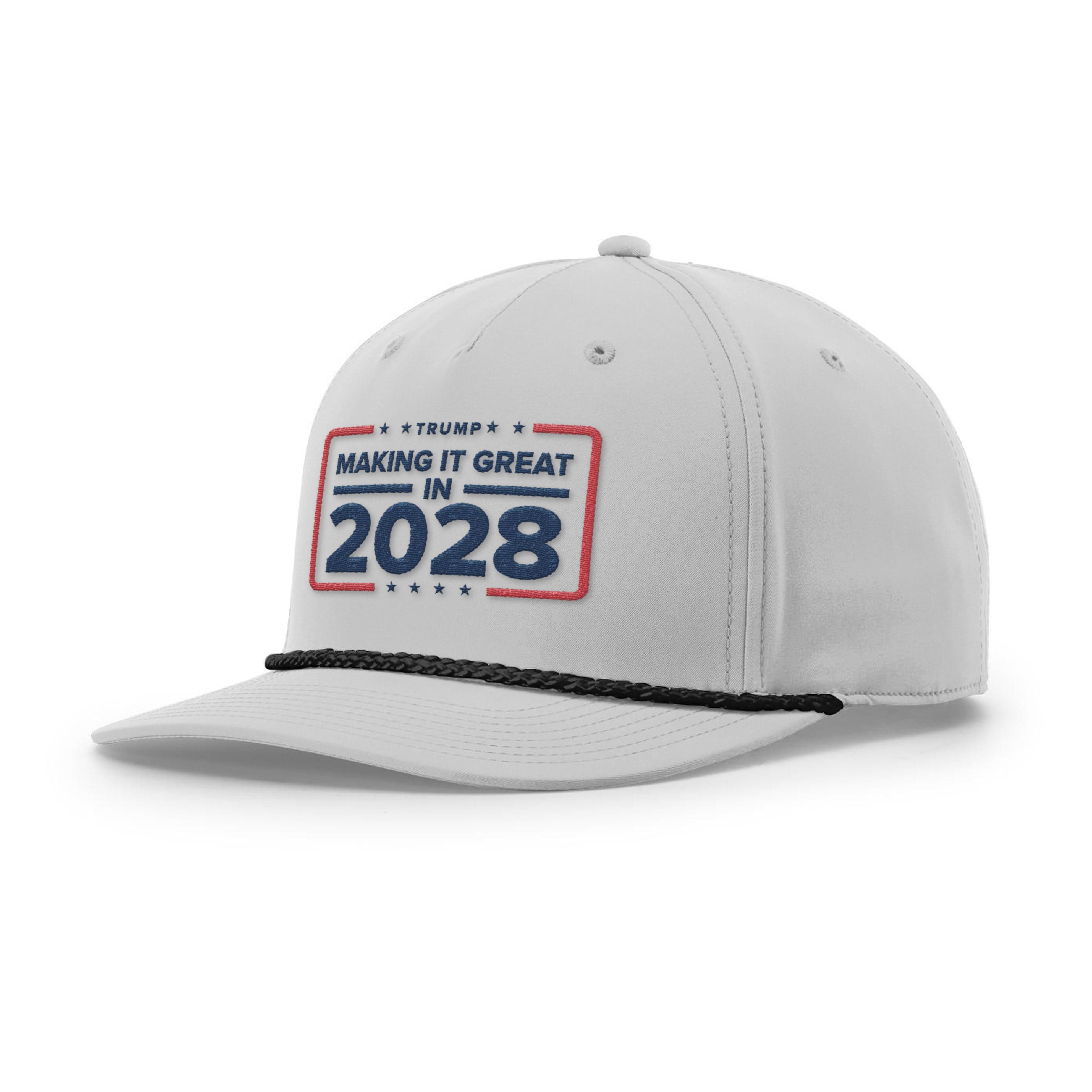 Heather Gray/Black Making it Great in 2028 Rope Hat maga trump