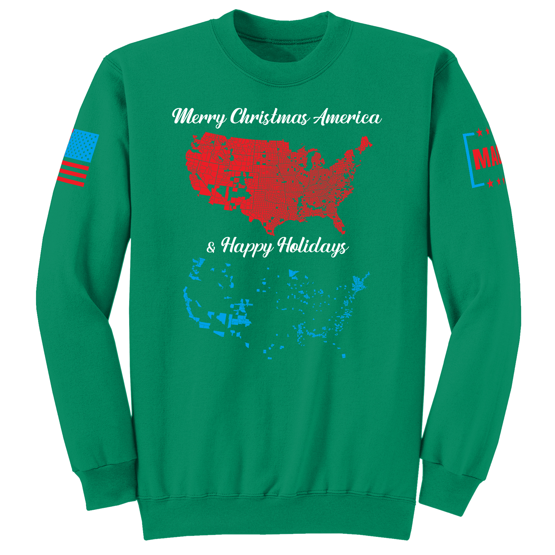 Kelly / S Merry Christmas and Happy Holidays Sweatshirt maga trump