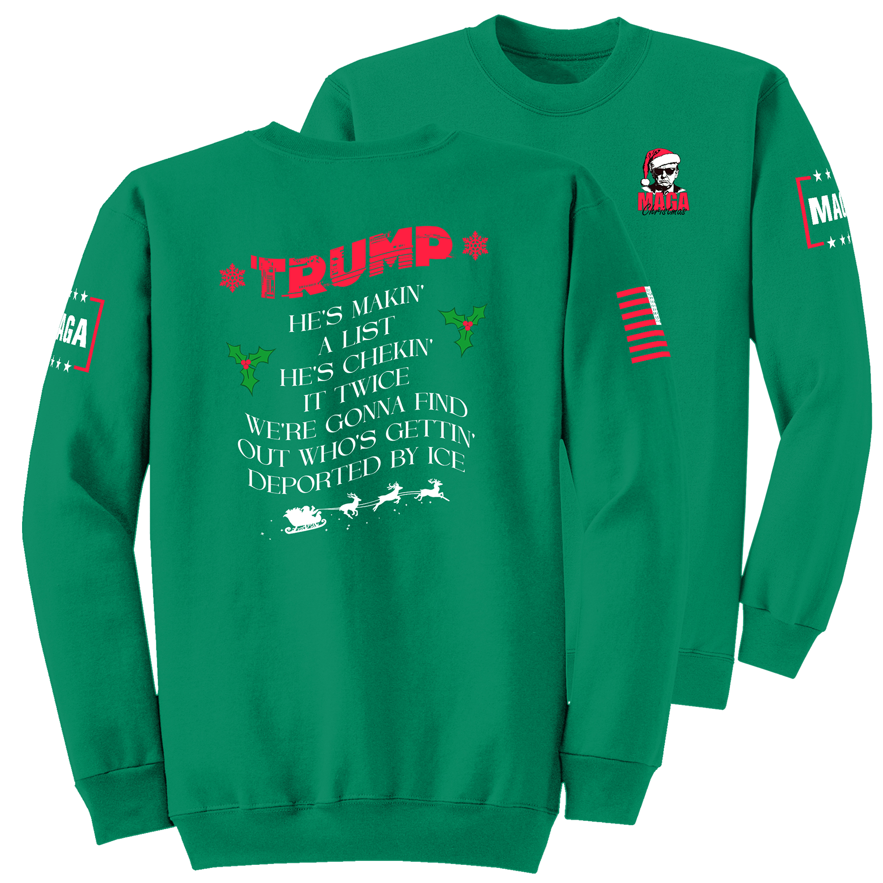 Kelly / S Trump Santa - Making A List Sweatshirt maga trump
