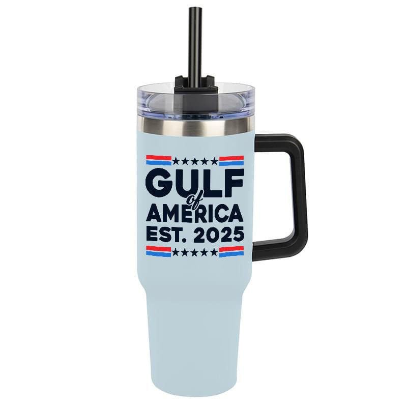 Light Blue Gulf of America 2025 Tumbler maga trump