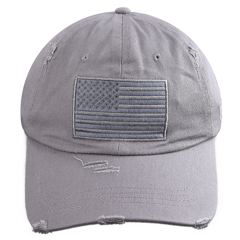 Light Gray USA Flag Patch Hat maga trump
