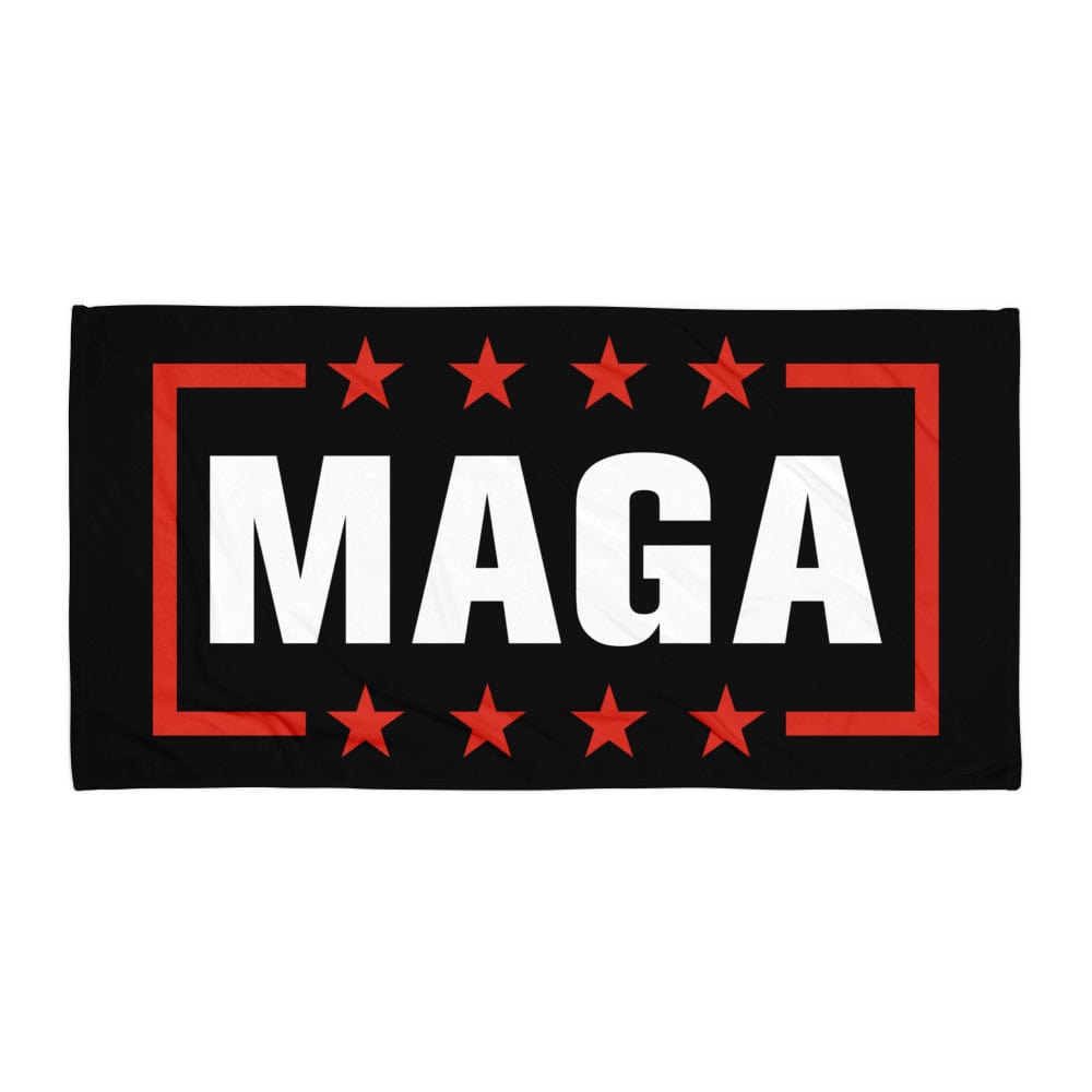 MAGA Logo (Black) Beach Towel maga trump