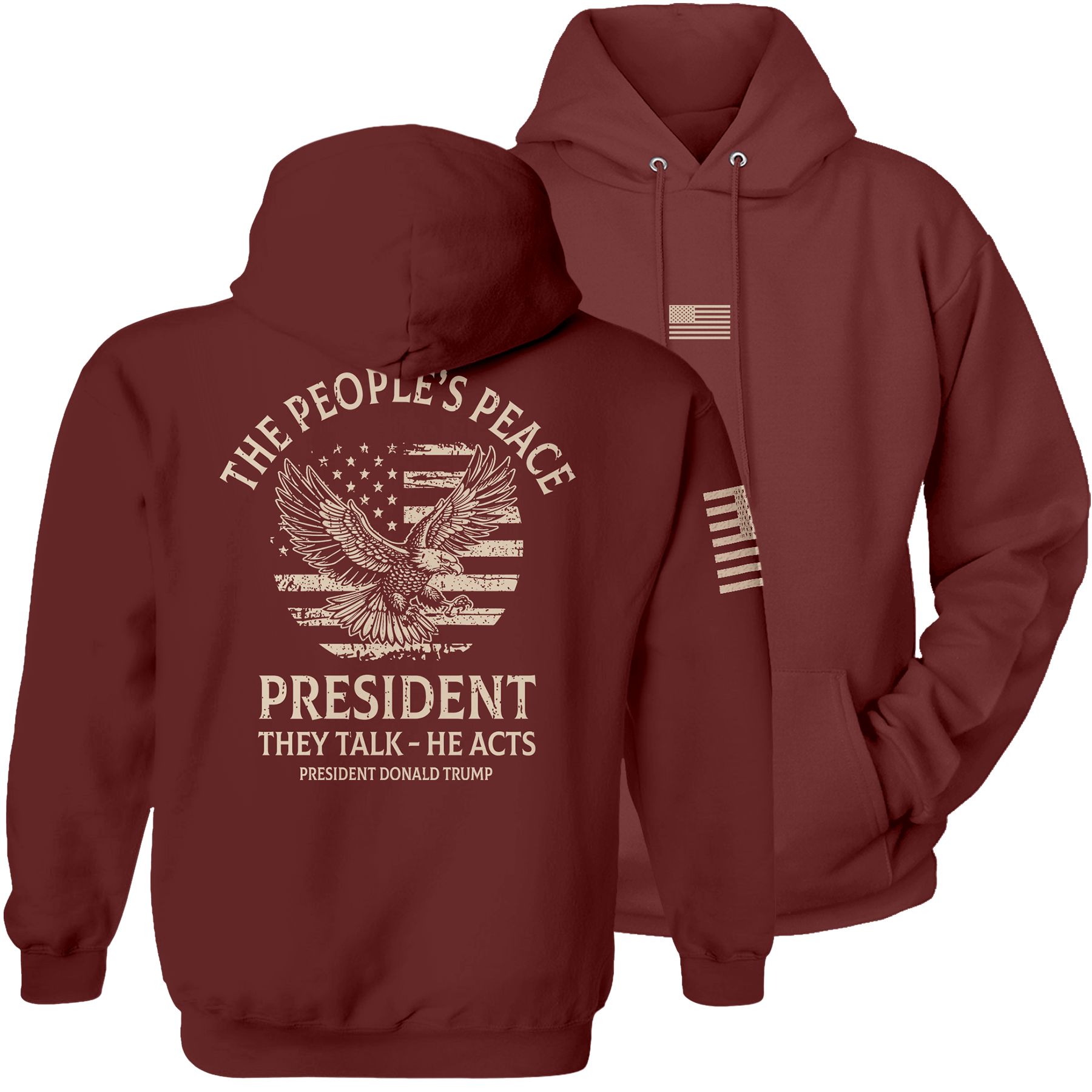 Maroon / S The People's Peace Hoodie | Fall Edition maga trump