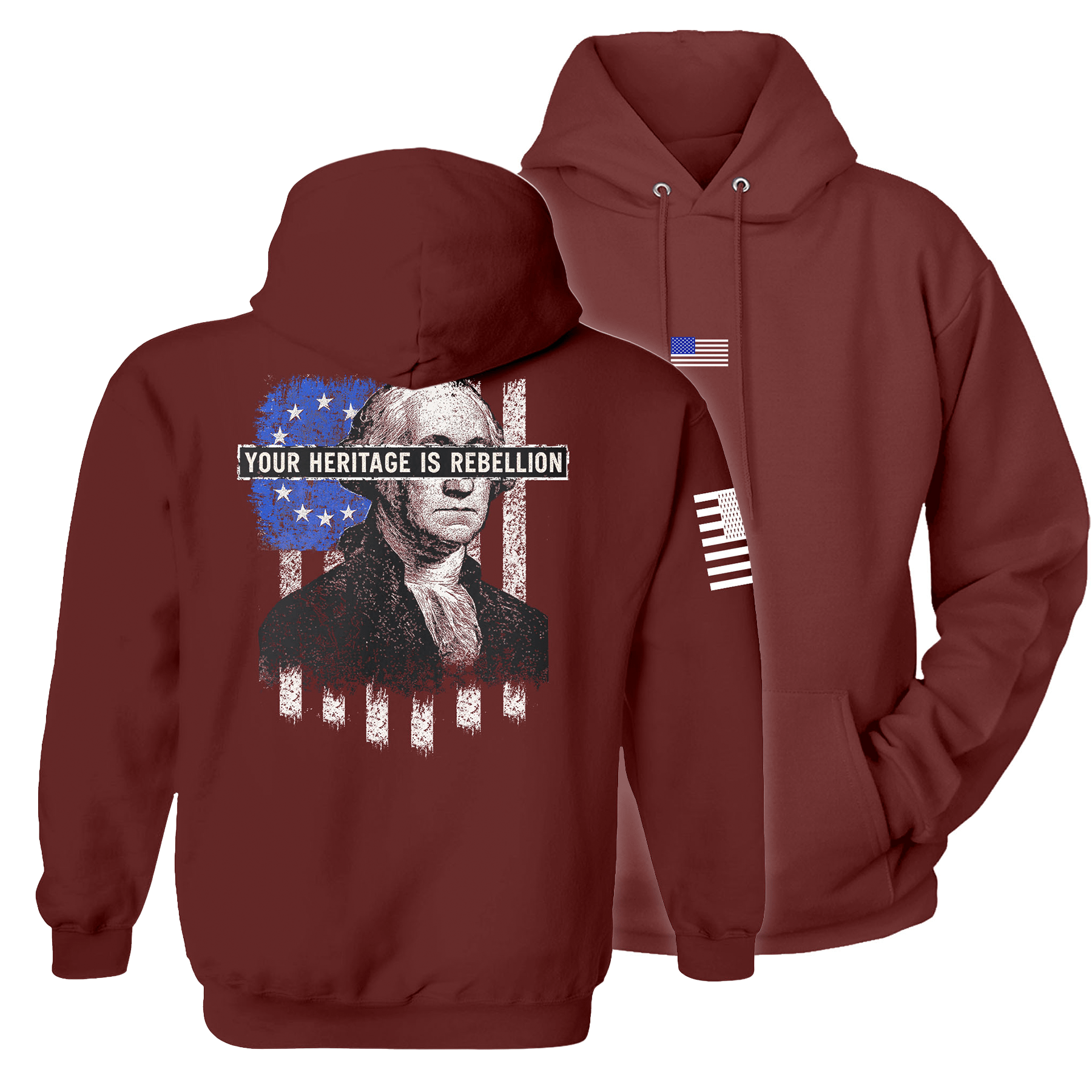 Maroon / S Your Heritage is Rebellion Hoodie | Fall Edition maga trump