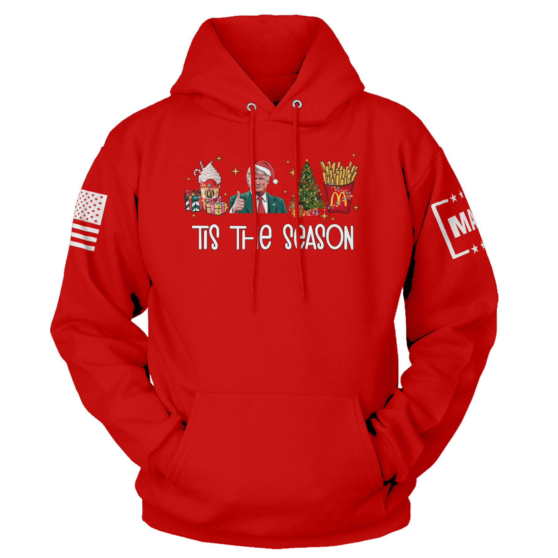 Men's Hoodie / Red / XS Tis the Season maga trump