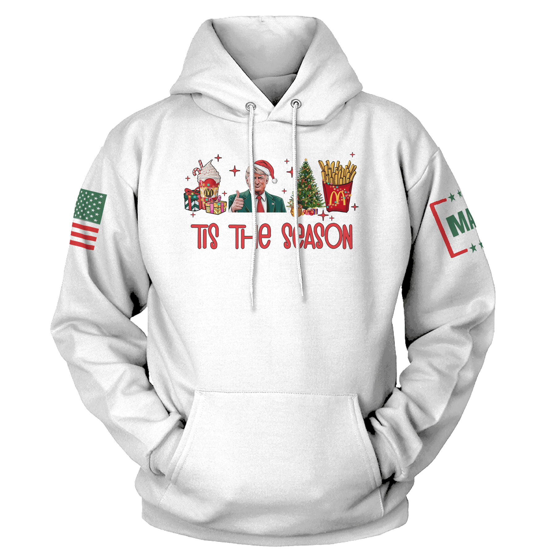 Men's Hoodie / White / S Tis the Season Hoodie maga trump