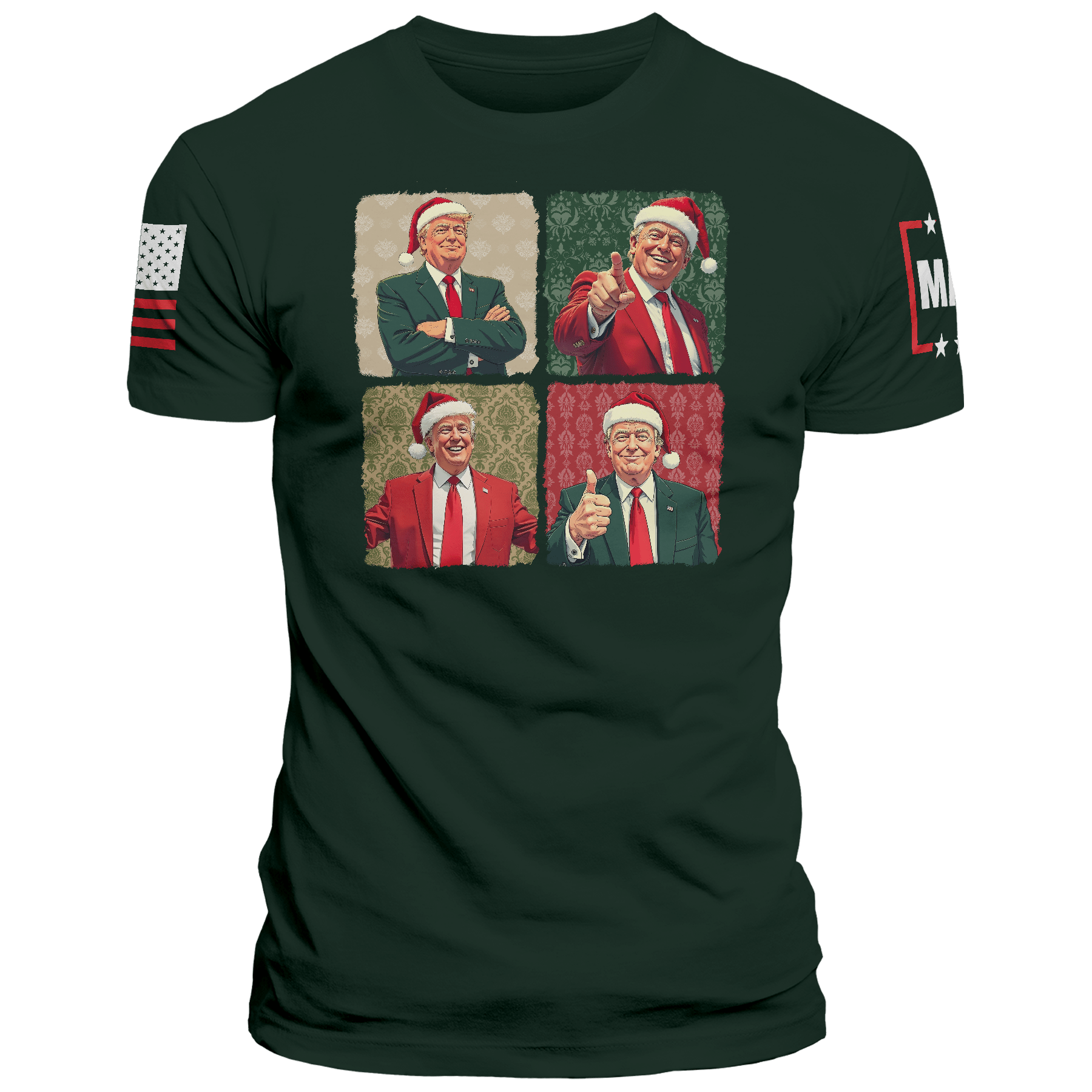 Men's Shirt / Green / XS Santa Trump maga trump