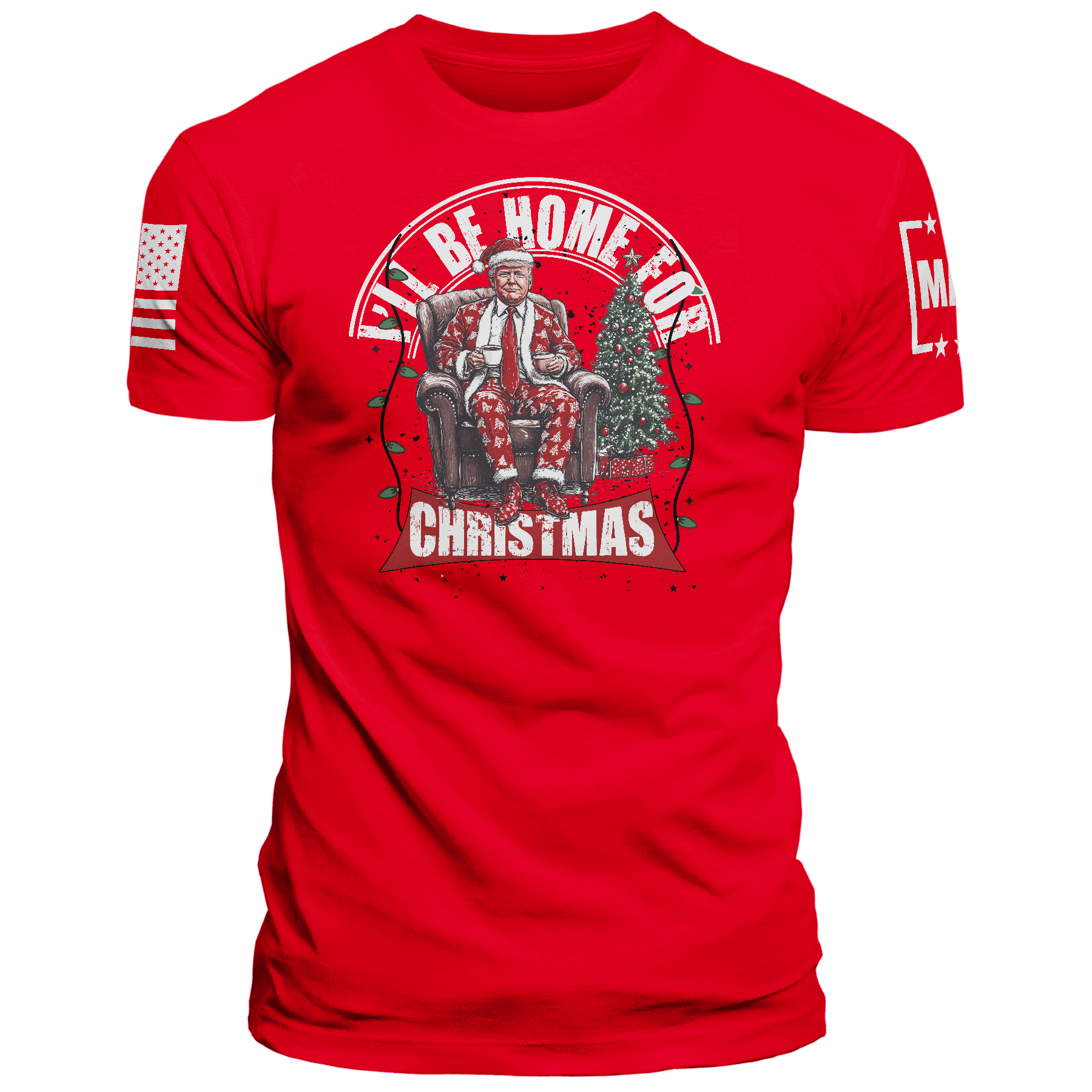 Men's Shirt / Red / XS I'll be Home for Christmas 6 maga trump