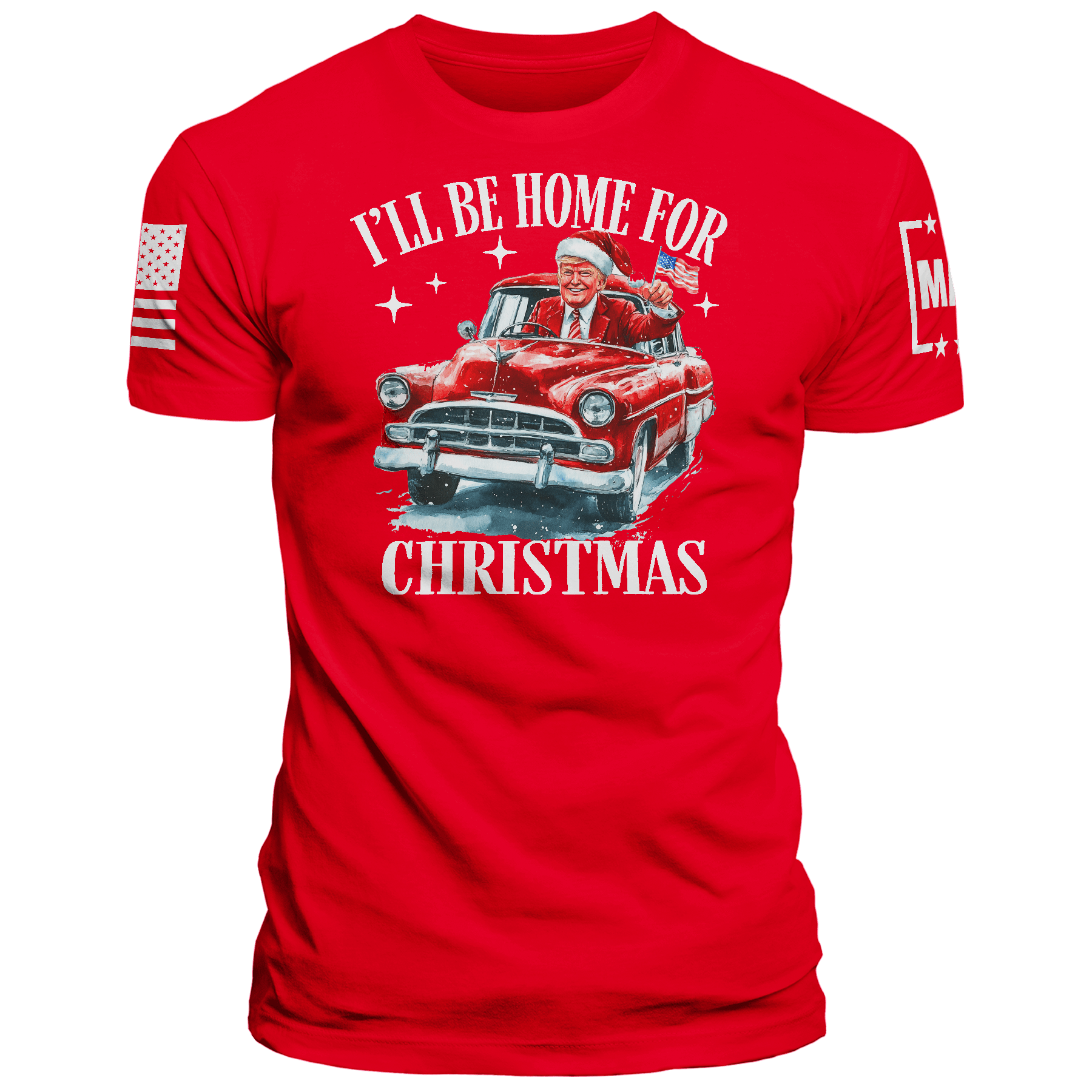 Men's Shirt / Red / XS Ill be Home for Christmas maga trump