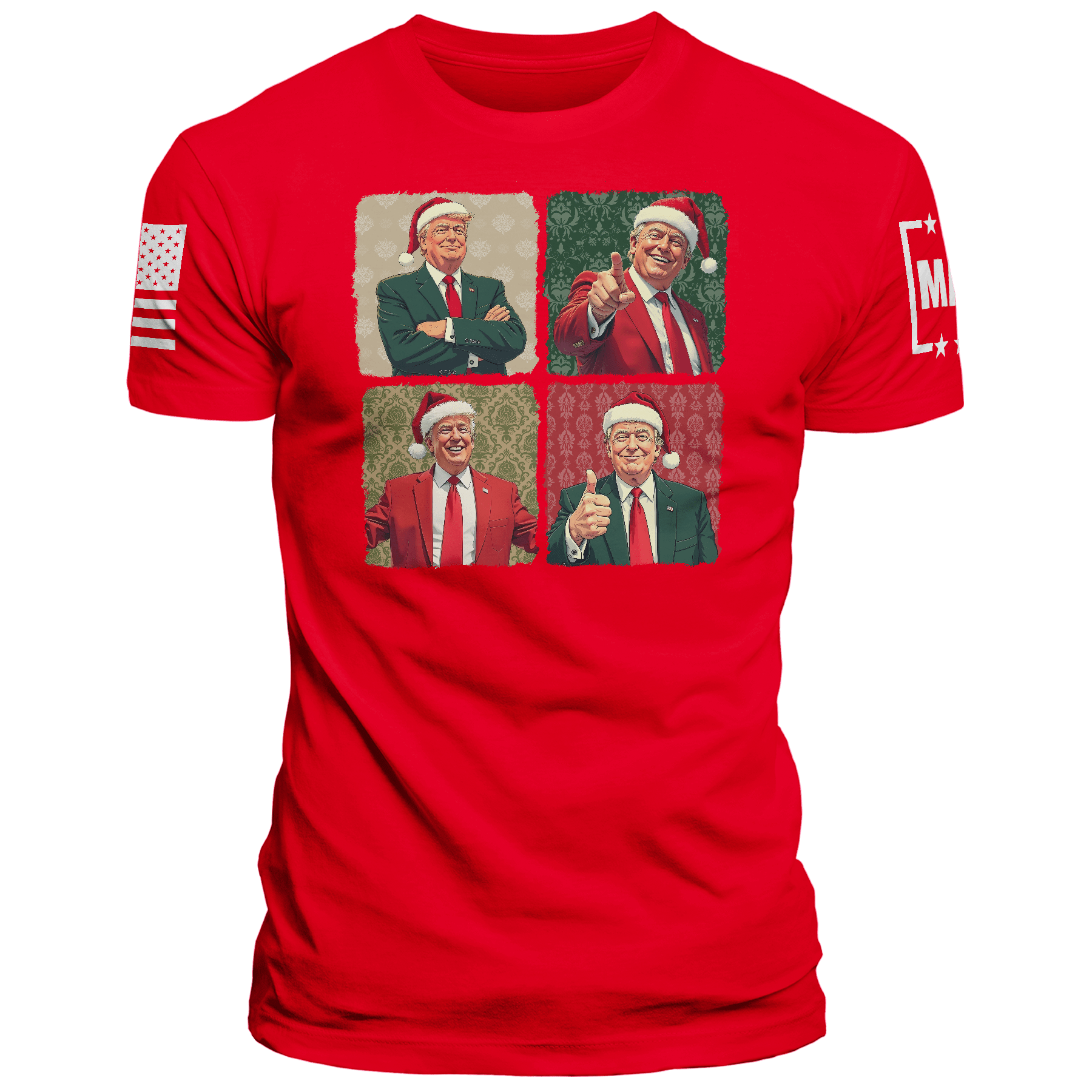 Men's Shirt / Red / XS Santa Trump maga trump