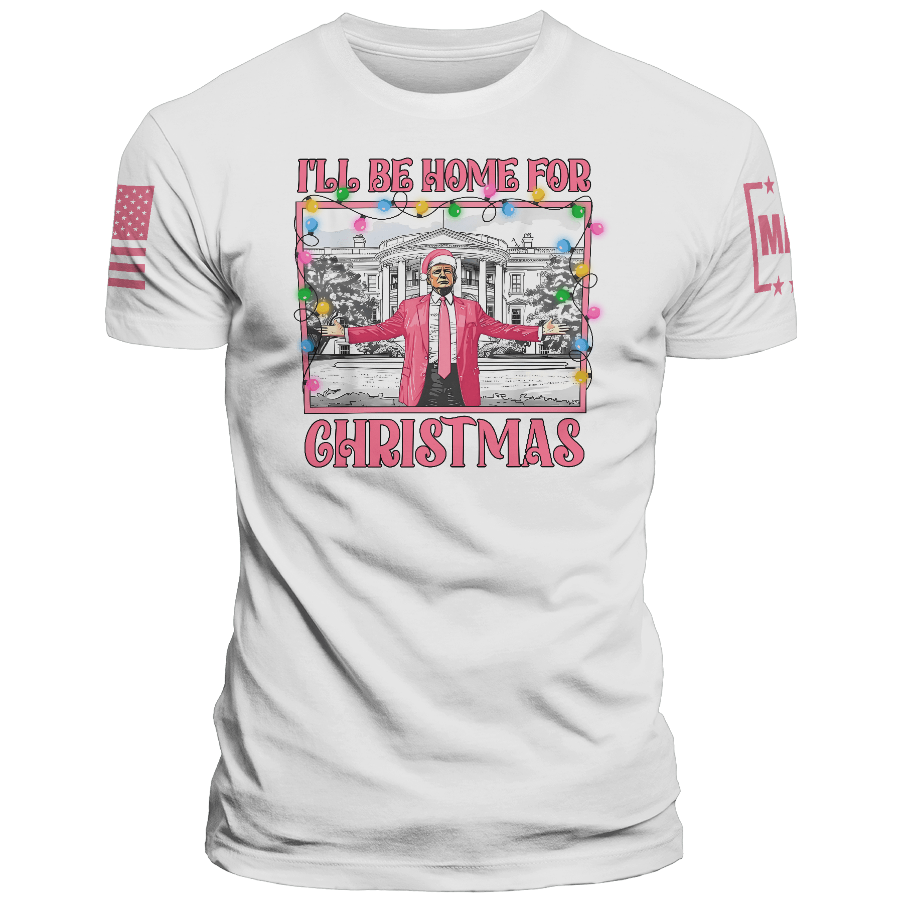 Men's Shirt / White / XS I'll be Home for Christmas 2 maga trump