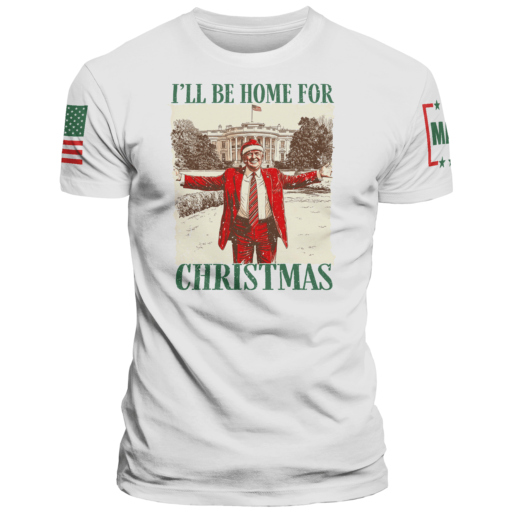 Men's Shirt / White / XS I'll be Home for Christmas 5 maga trump