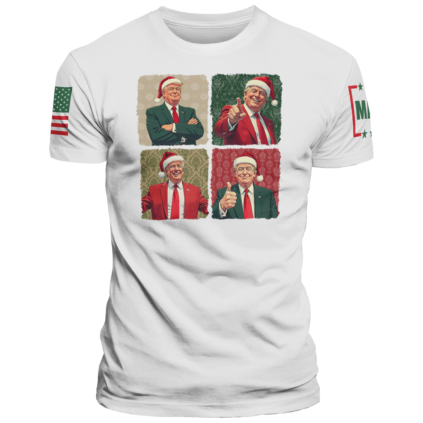 Men's Shirt / White / XS Santa Trump maga trump
