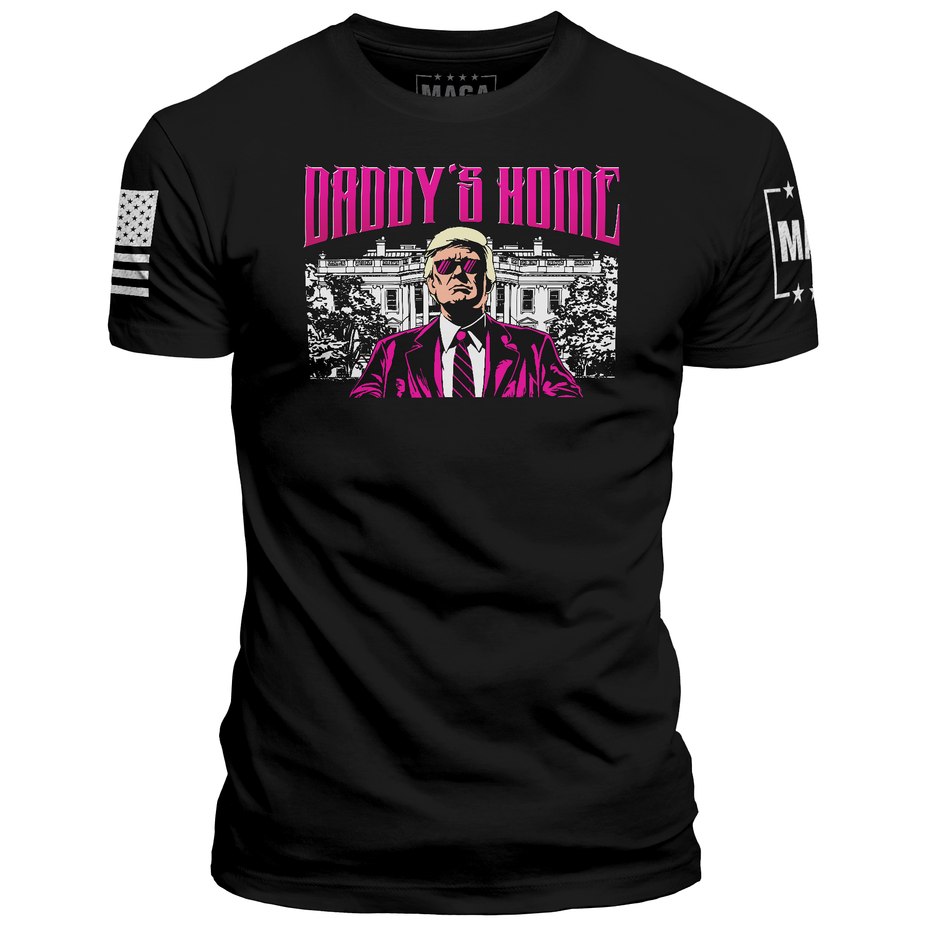 Men's Tee / Black / XS Daddys Home maga trump