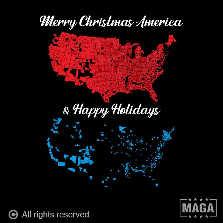 Merry Christmas America and Happy Holidays maga trump