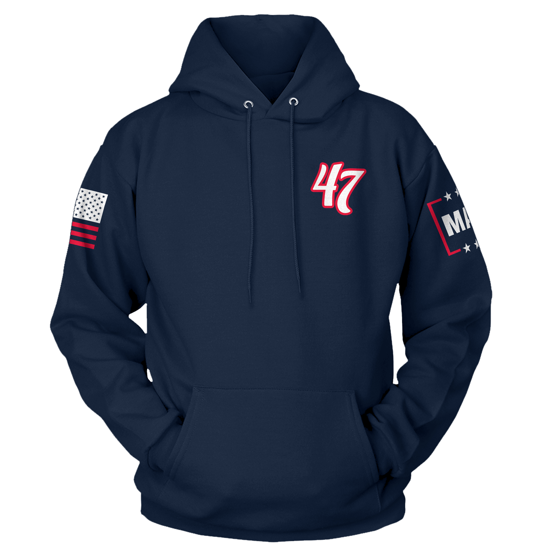 Midnight Navy / XS 47 Left Chest Hoodie maga trump