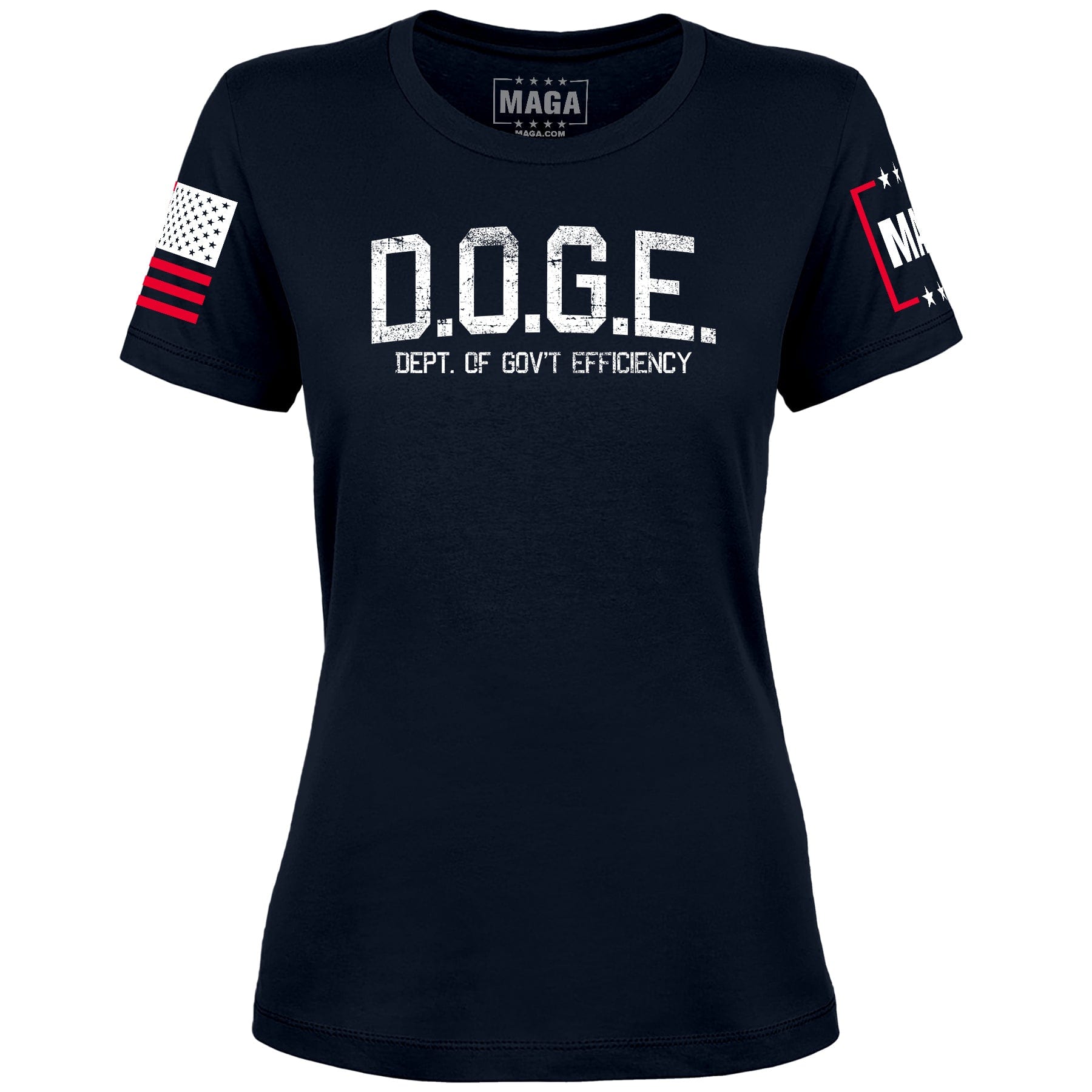 Midnight Navy / XS D.O.G.E Department Of Government Efficiency v2 Ladies Tee maga trump