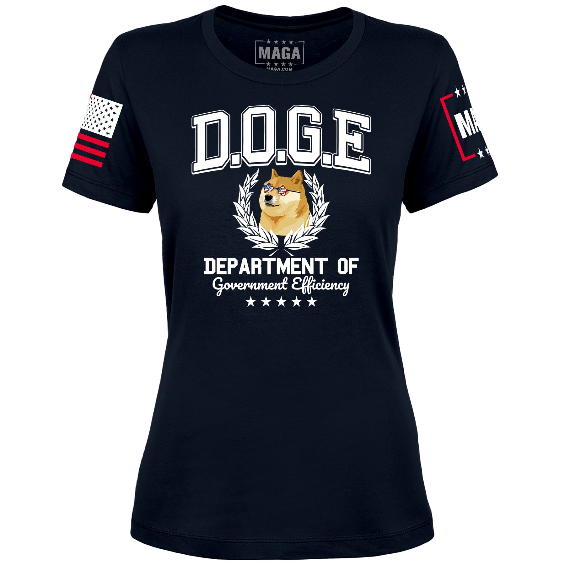 Midnight Navy / XS D.O.G.E Dog Ladies Tee maga trump