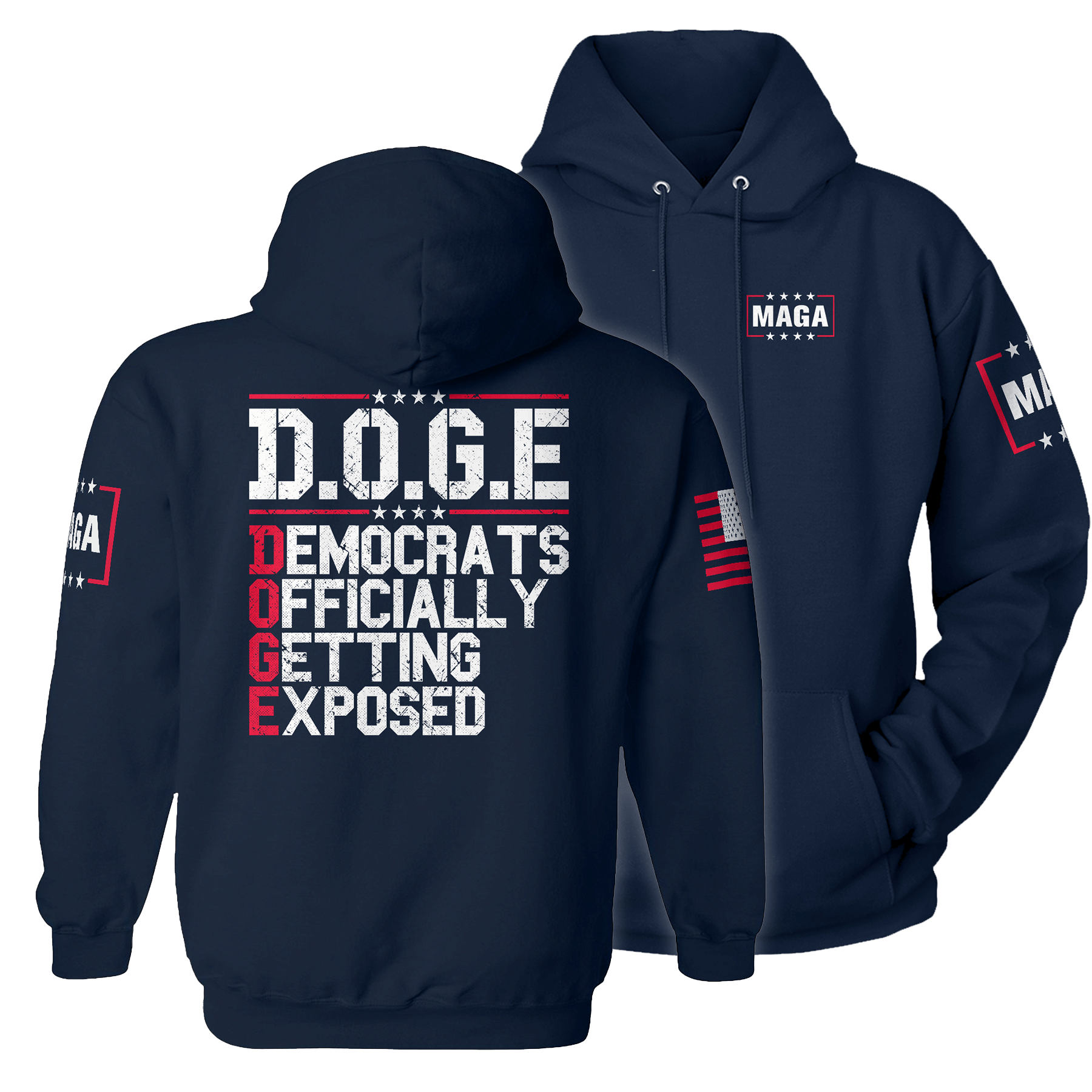 Midnight Navy / XS Democrats Officially Getting Exposed Hoodie maga trump