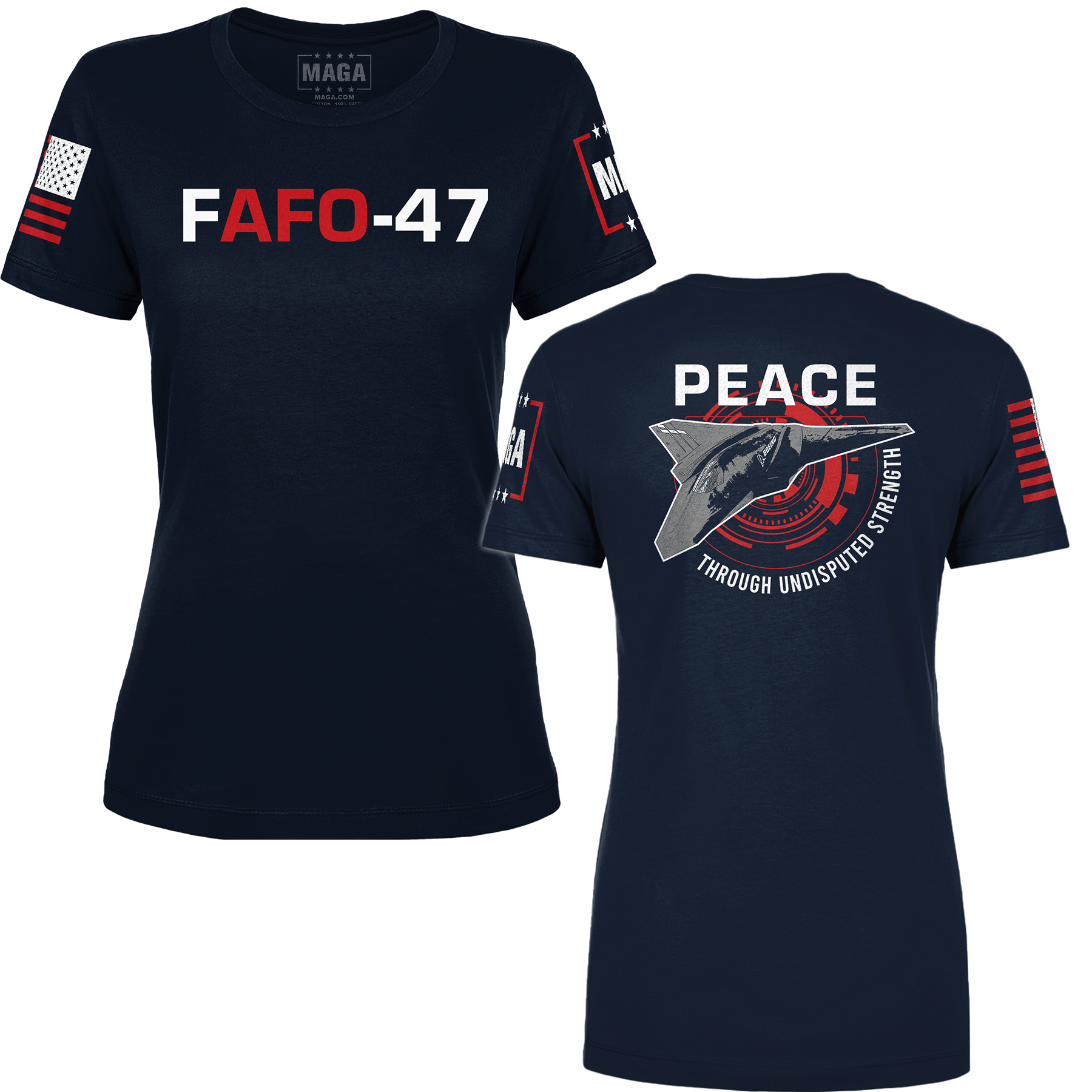 Midnight Navy / XS FAFO-47 Ladies Tee maga trump