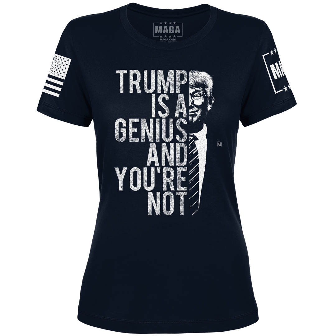 Midnight Navy / XS Trump is a Genius and You're Not Ladies Tee maga trump