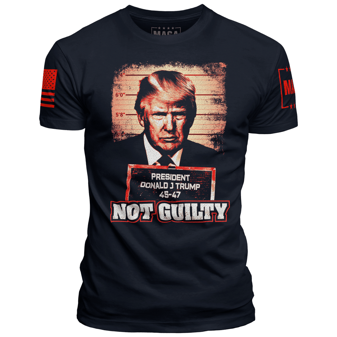 Midnight Navy / XS Trump Mug Shot Not Guilty maga trump