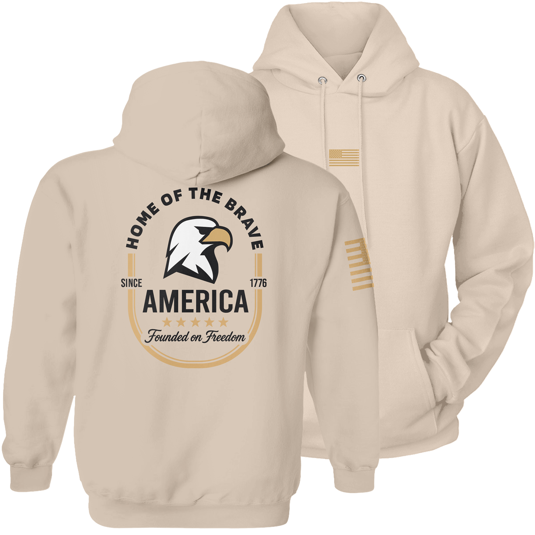 Natural / S America Founded on Freedom Hoodie | Fall Edition maga trump