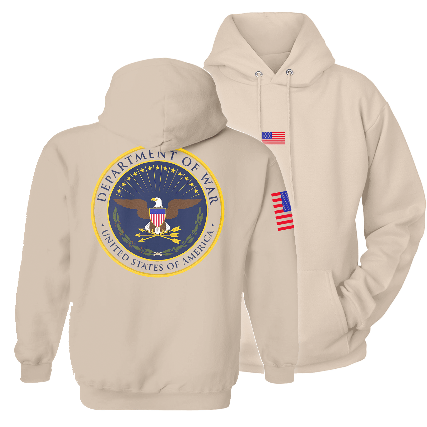 Natural / S Department of War Hoodie maga trump