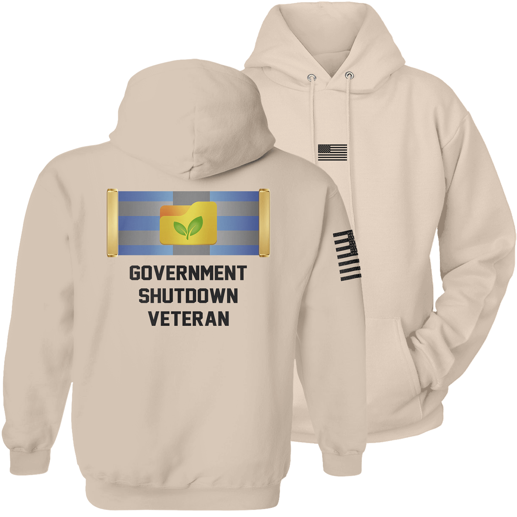 Natural / S Government Shutdown Veteran Hoodie | Fall Edition maga trump