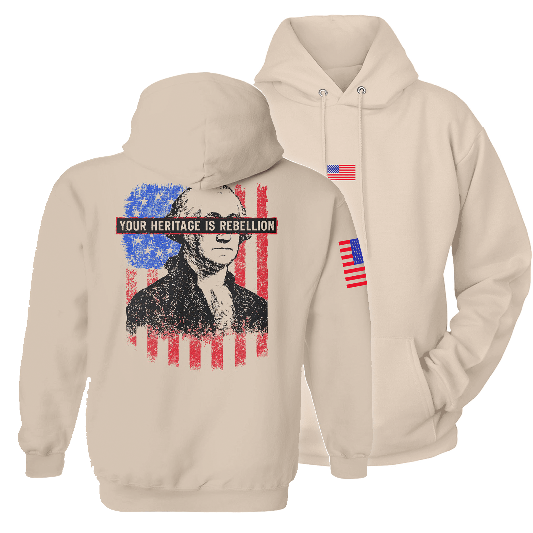 Natural / S Your Heritage is Rebellion Hoodie | Fall Edition maga trump