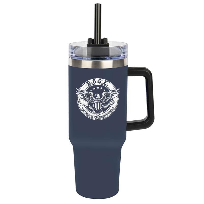 Navy Blue D.O.G.E Seal Tumbler maga trump