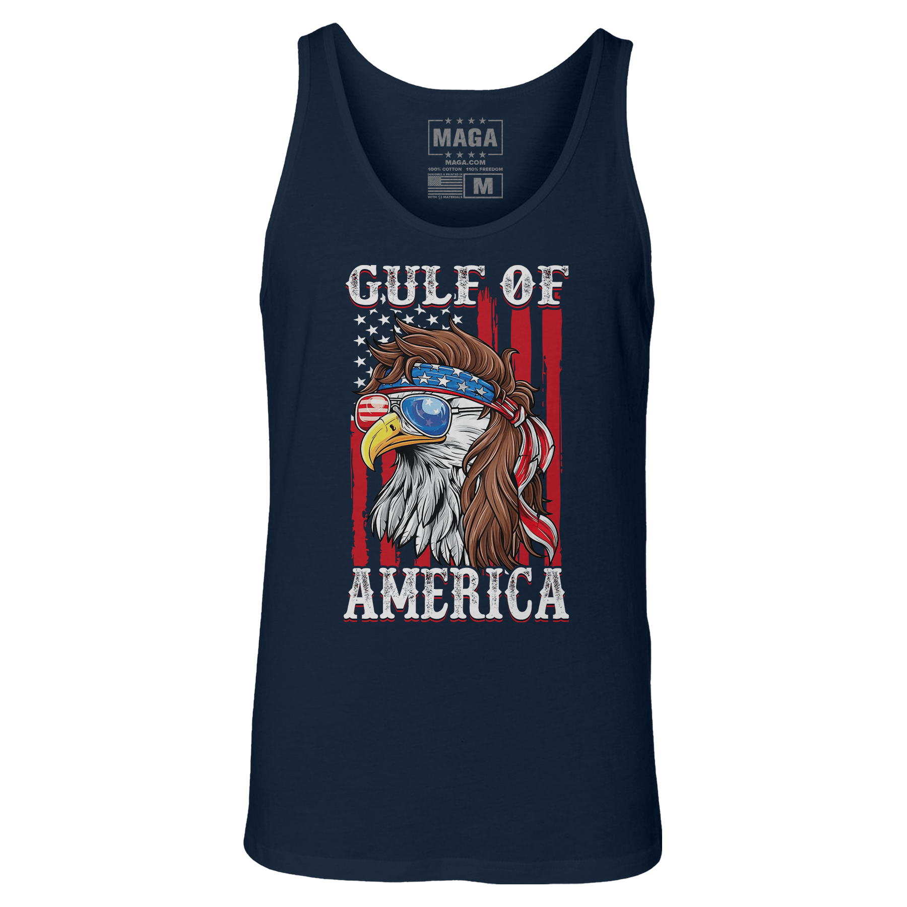 Navy Blue / XS Gulf of America Eagle Tank Top maga trump