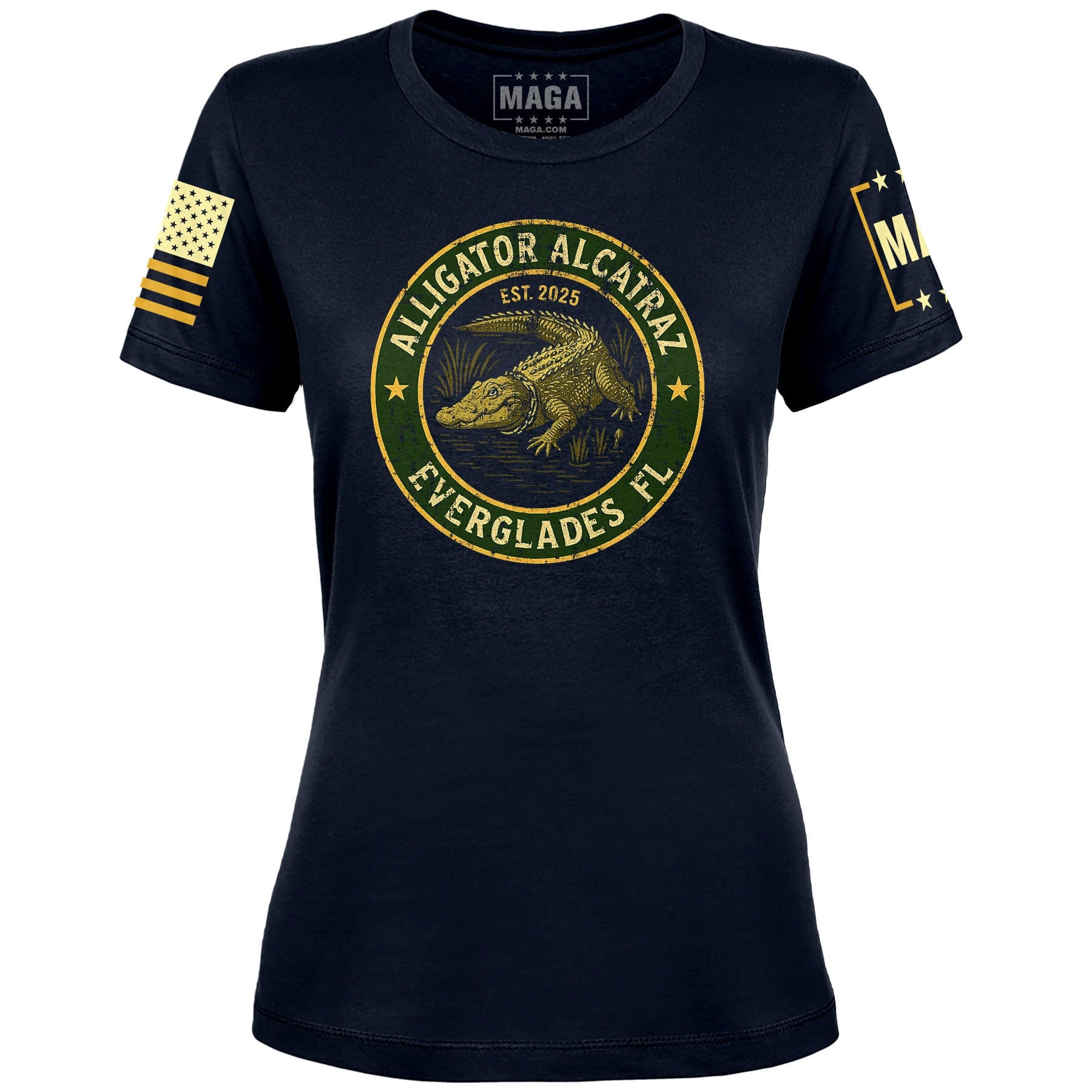 Navy / S Alligator Alcatraz Ladies Tee maga trump
