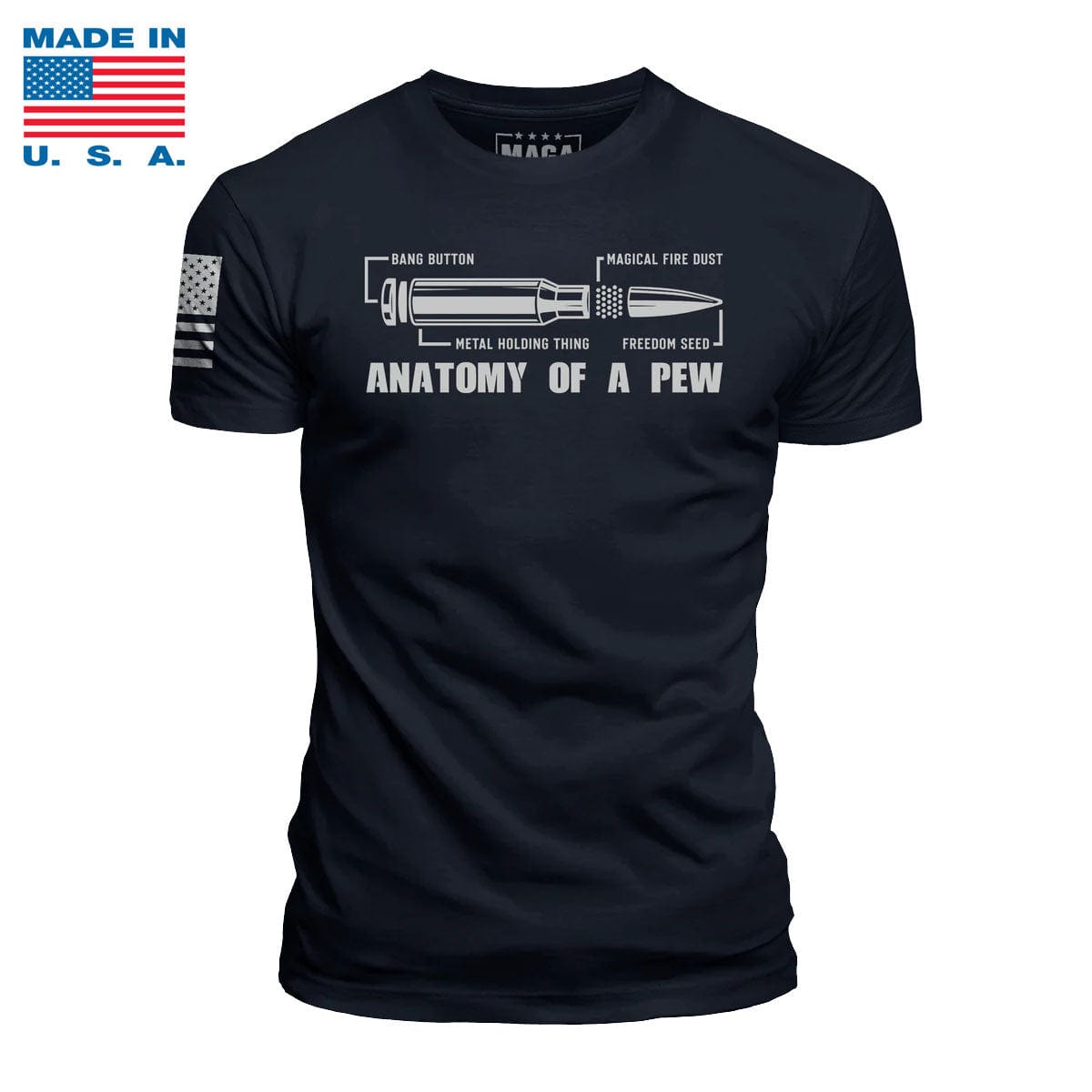 Navy / S Anatomy of Pewpew Made in the USA maga trump