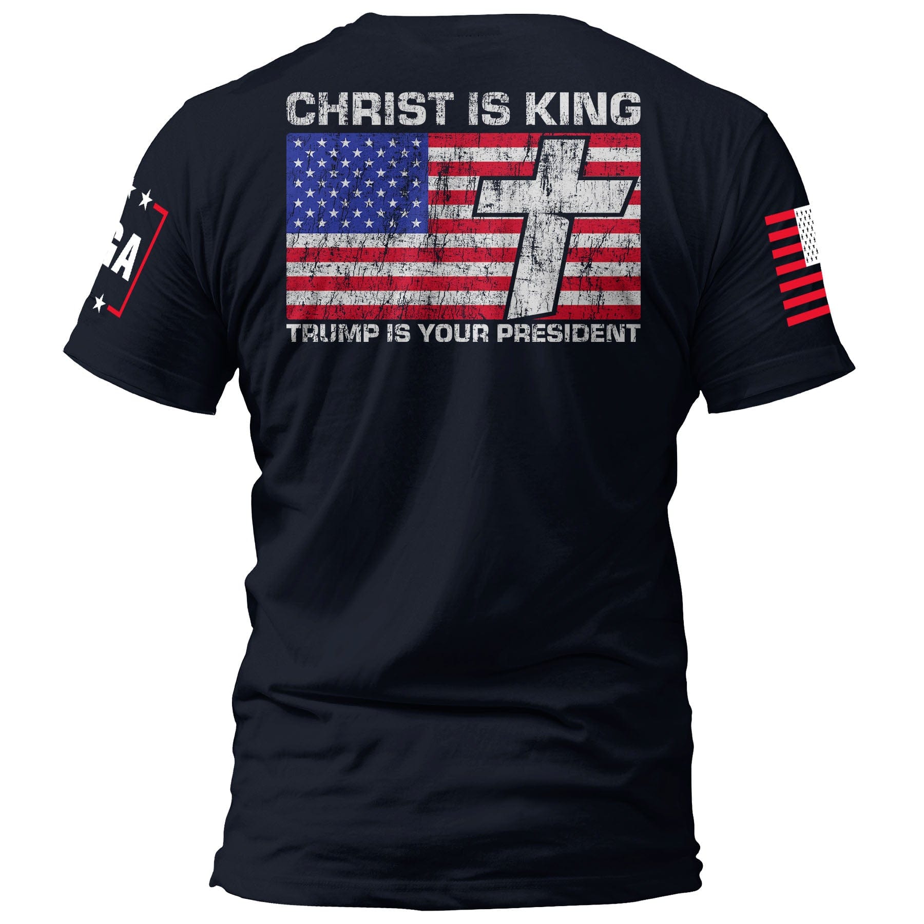 Navy / S Christ is King and Trump is President v1 maga trump