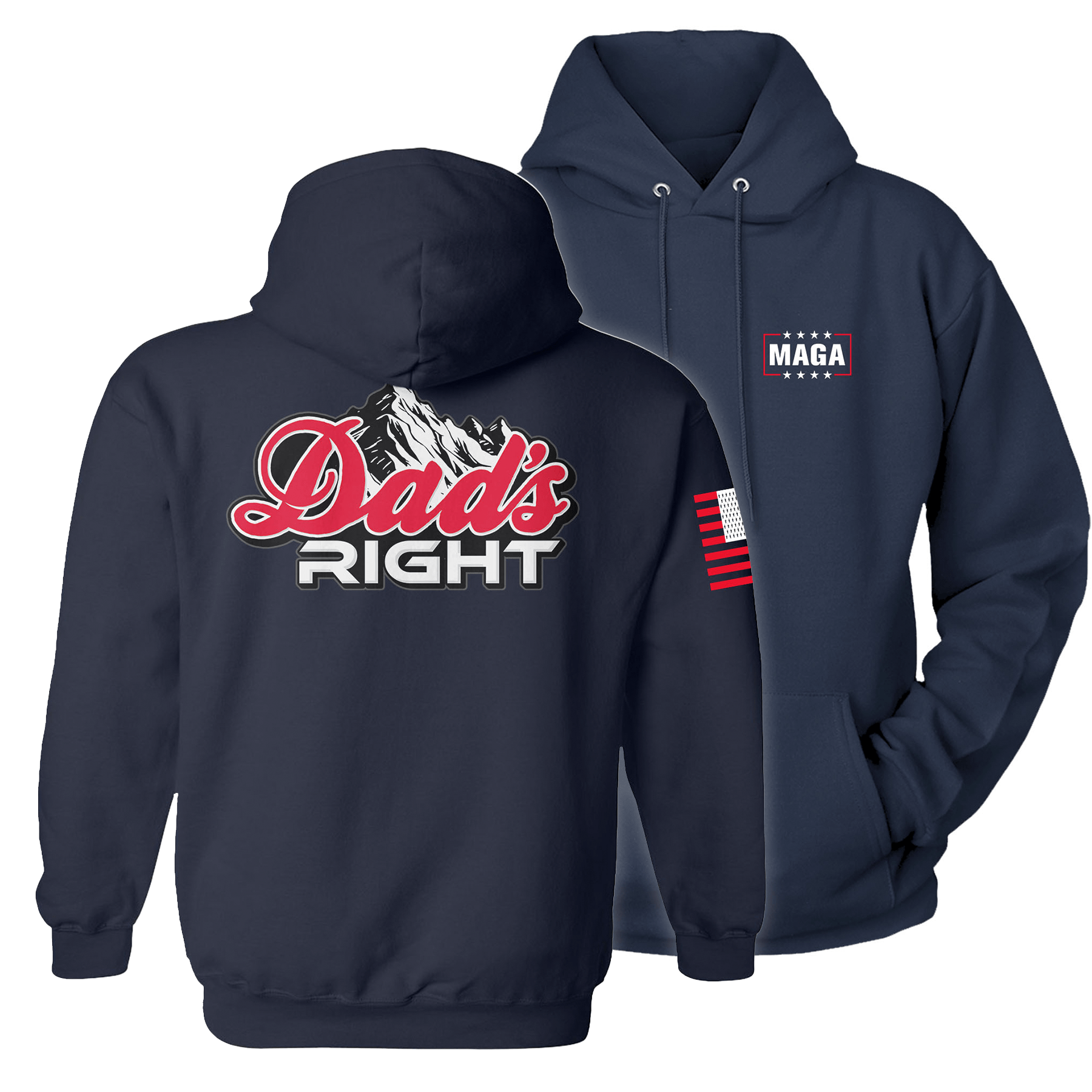Navy / S Dads Right Hoodie maga trump