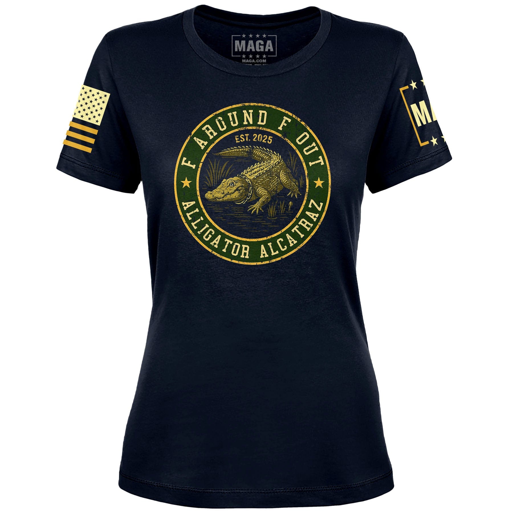 Navy / S F Around F Out Ladies Tee maga trump