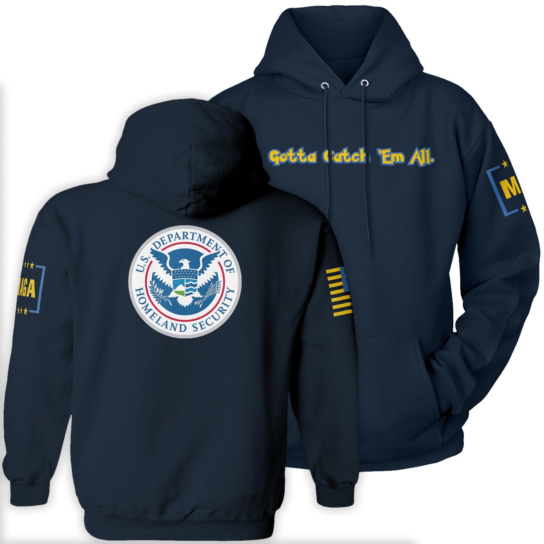 Navy / S Gotta Catch 'Em All Hoodie maga trump