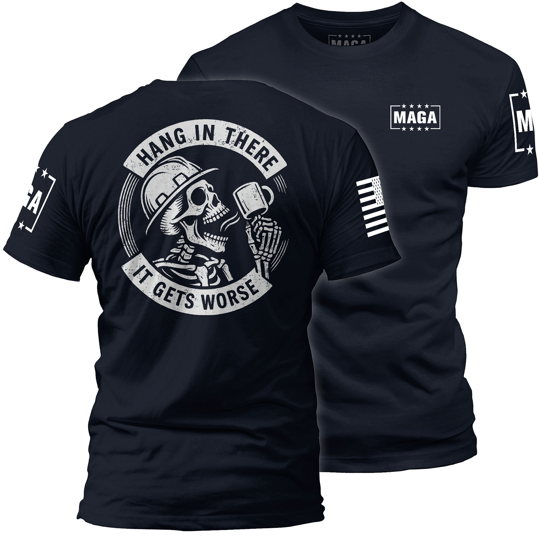 Navy / S Hang in there maga trump